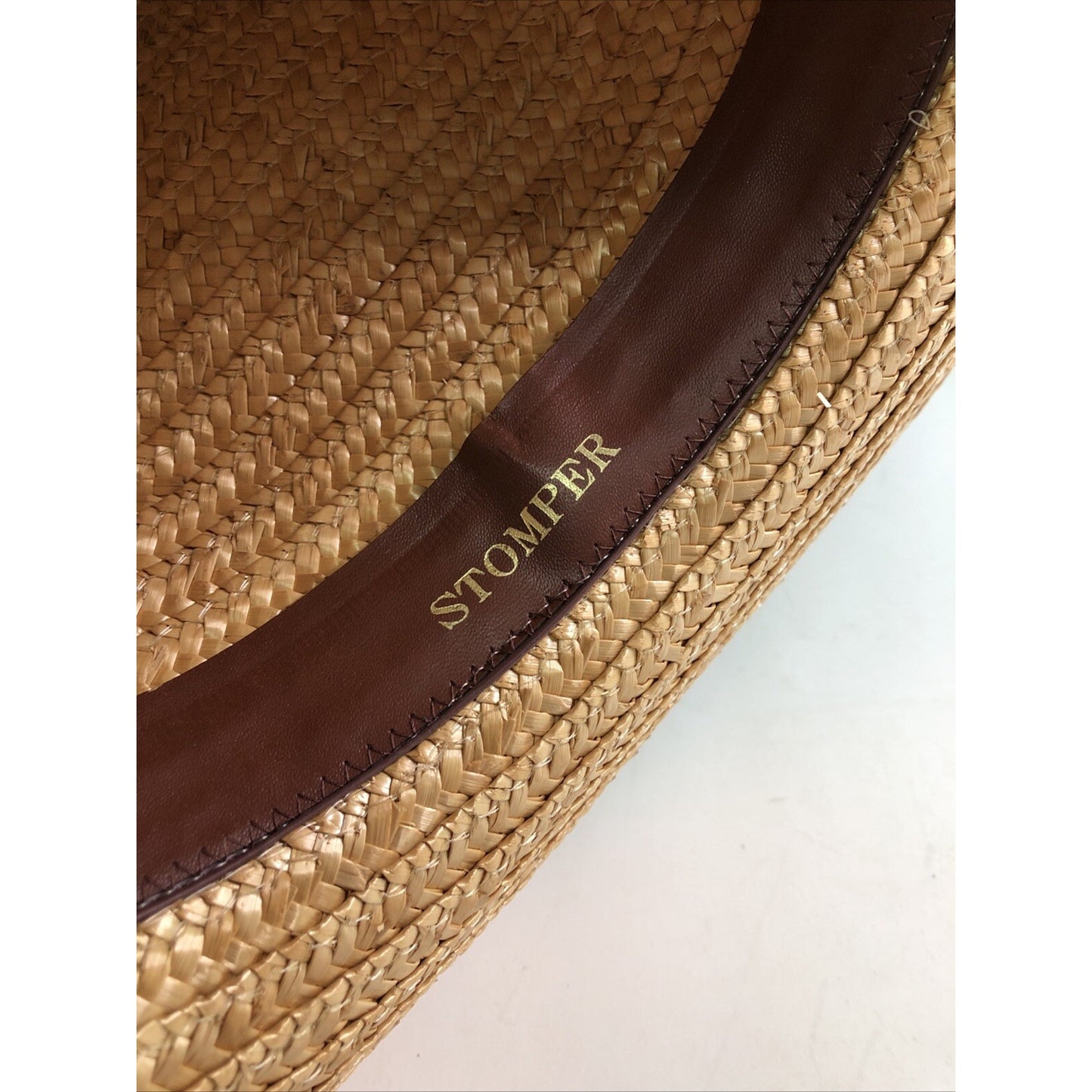 Vtg Stomper Western Style Cowboy Cowgirl Hat Straw Tan Rodeo Farm Made in Italy