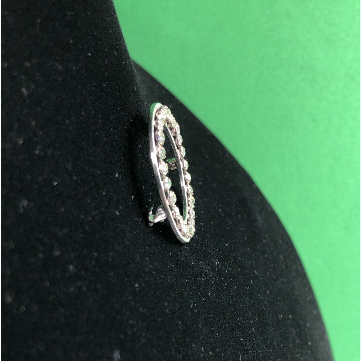 Vintage Stamped CA CARL ART Arrow Sterling Silver Rhinestones CIRCLE BROOCH Pin