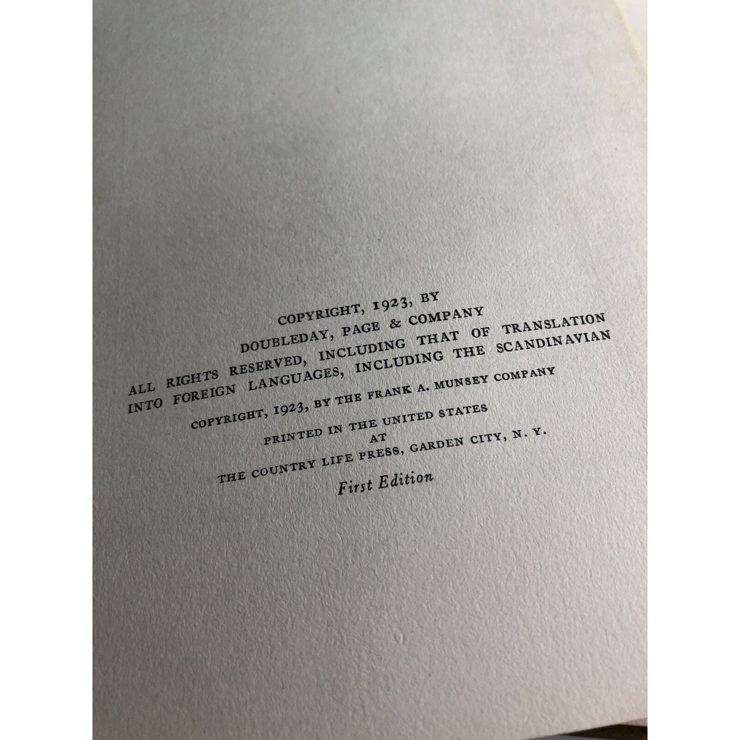 The Sinister Mark by Lee Thayer FIRST EDITION 1923 Doubleday Page & Co