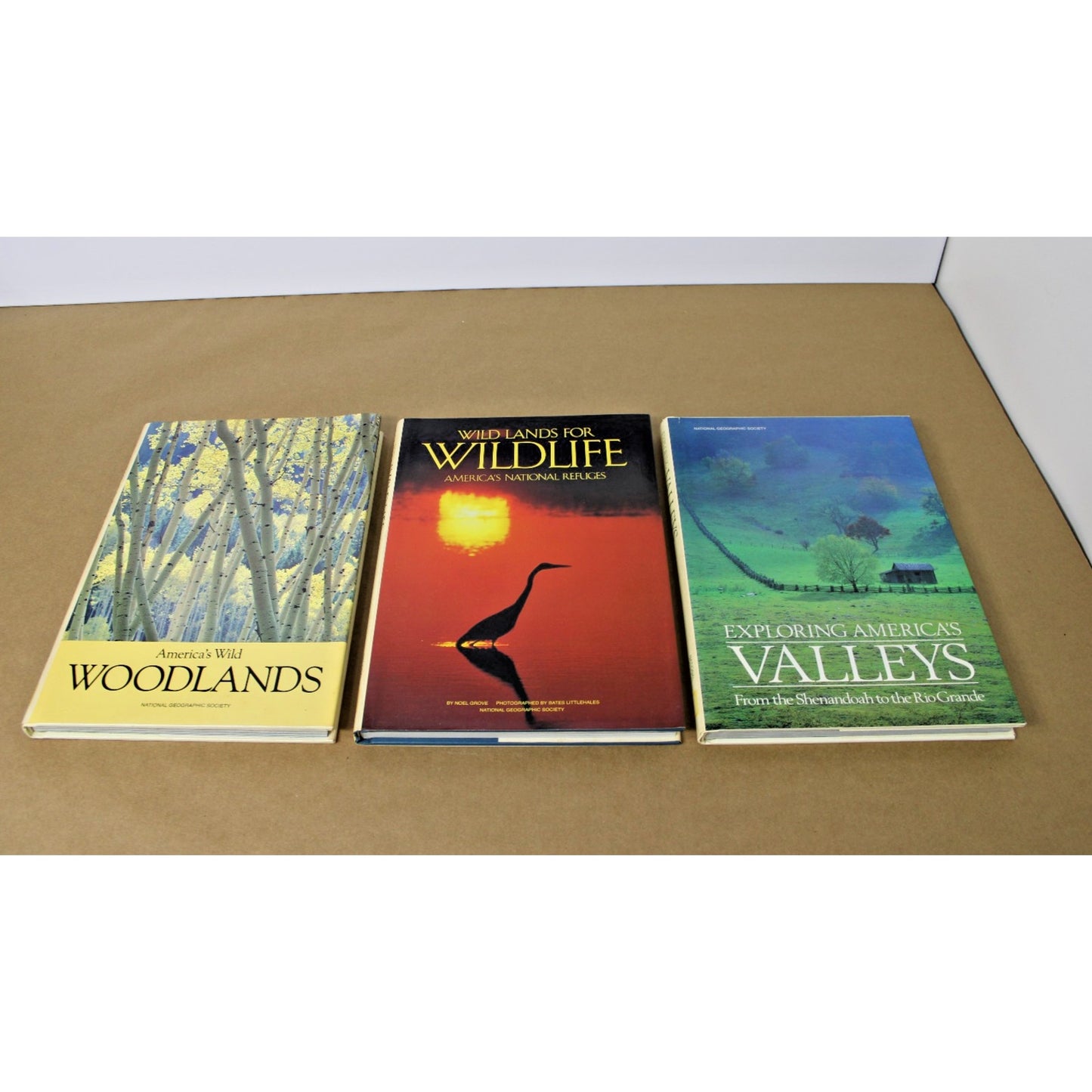 Lot of 3 National Geographic Books: America's Woodlands, Valleys, and Wetlands