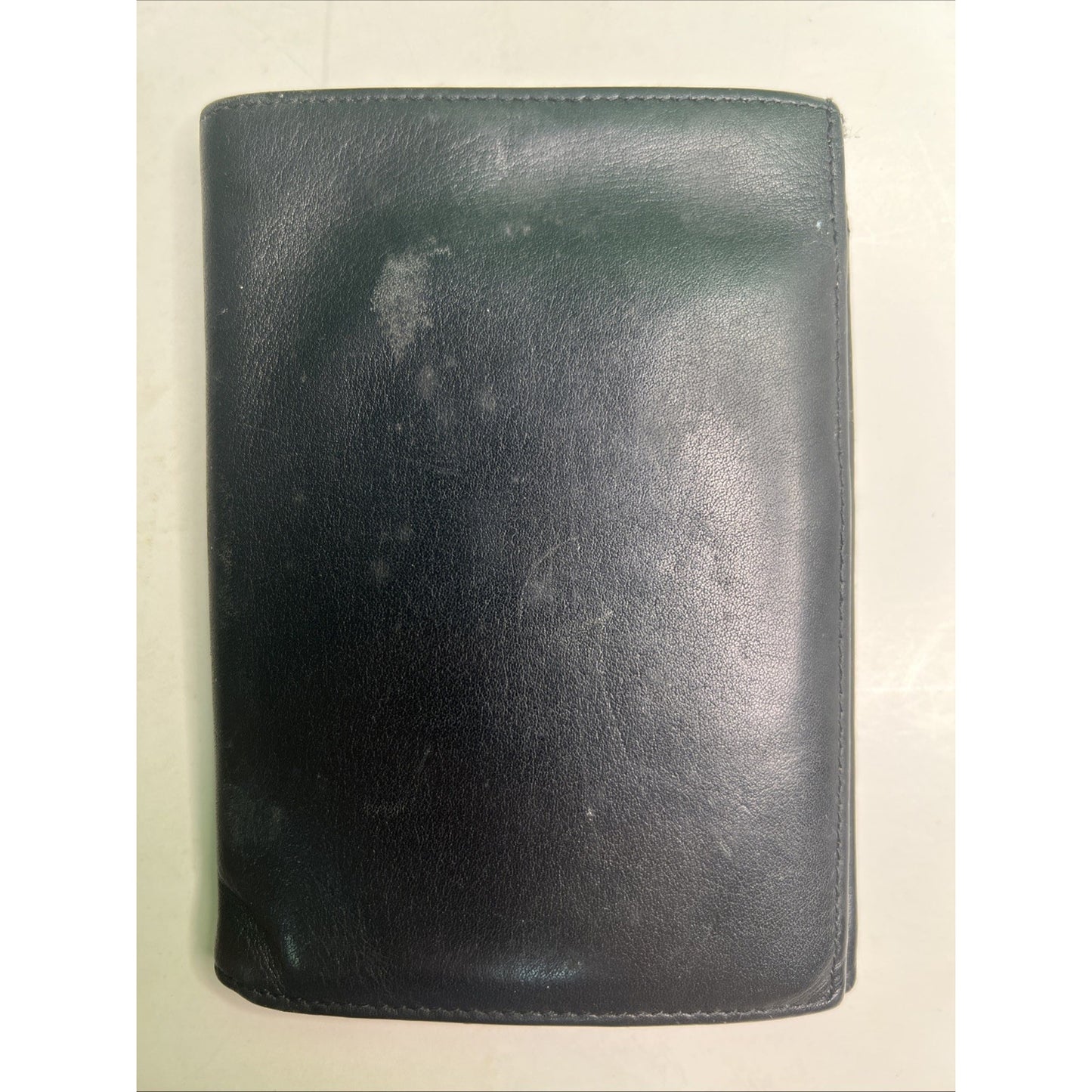 Black Leather Bifold Mens Wallet by Business Centurion Green Interior