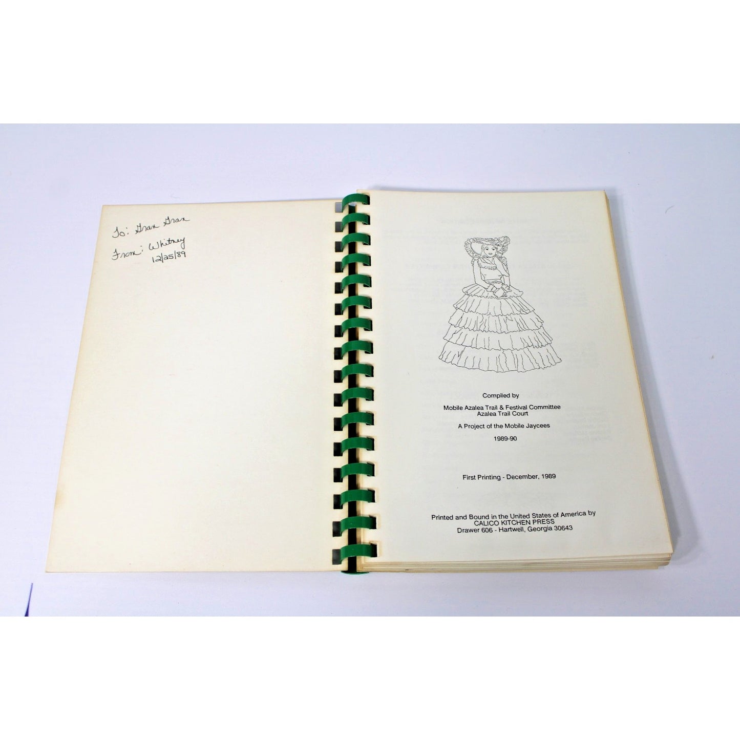The Azalea Trail Cookbook- 1989 Mobile, AL Jaycees Azalea Trail Maids & Court