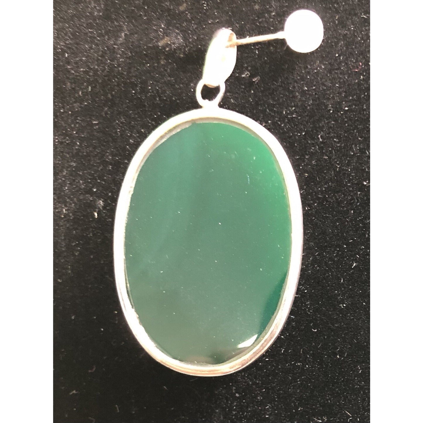 925 Sterling Silver Green Onyx Charm Pendant Beautiful Woman's Gift