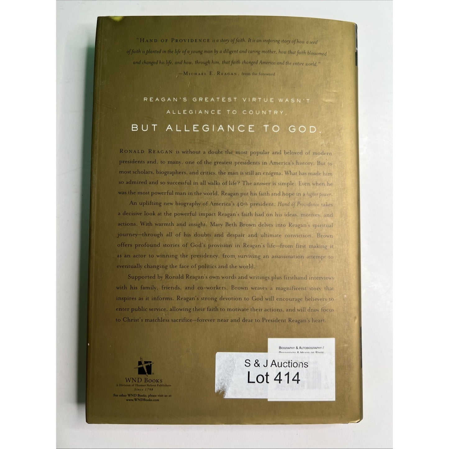 Hand of Providence : Ronald Reagan - Mary Beth Brown (2004, Hardcover, DJ)