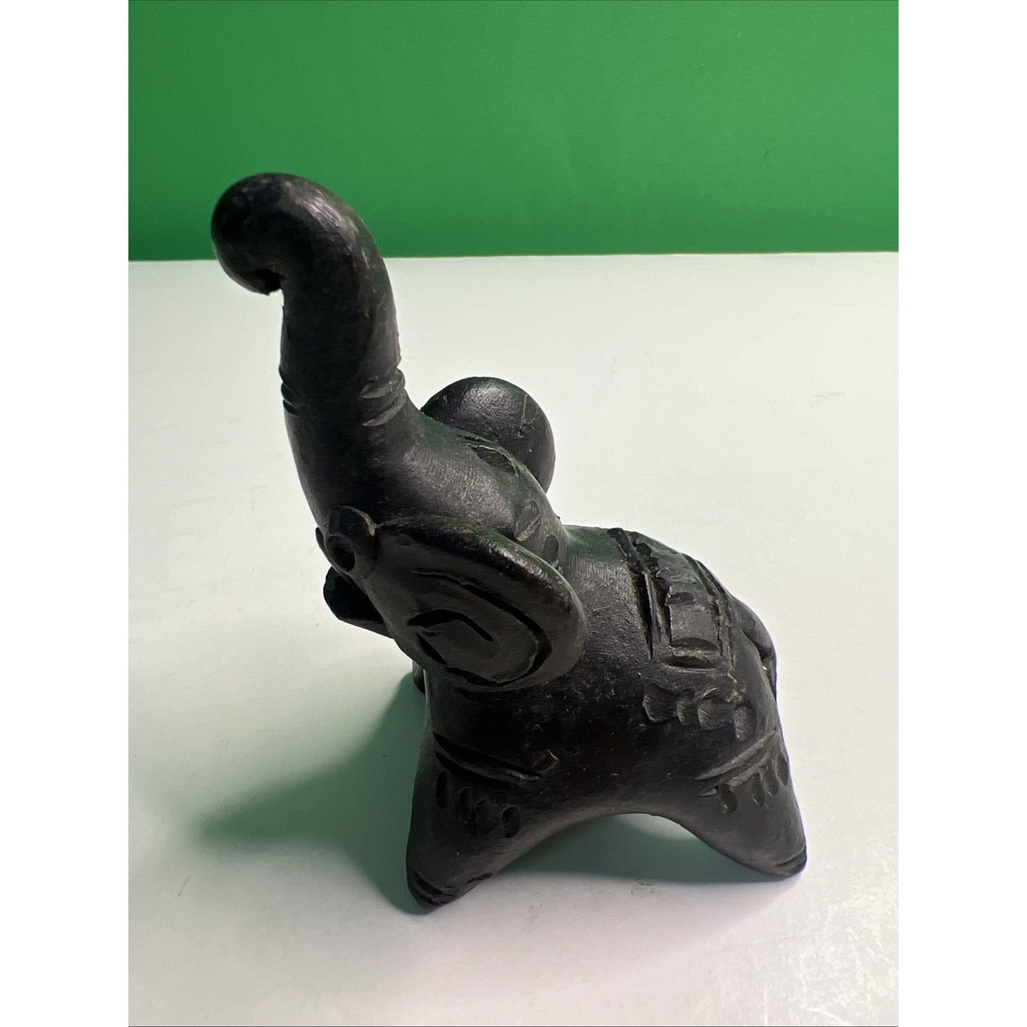 Black Clay Barro Negro Elephant From Oaxaca Mexico Handmade Detailed Good Luck