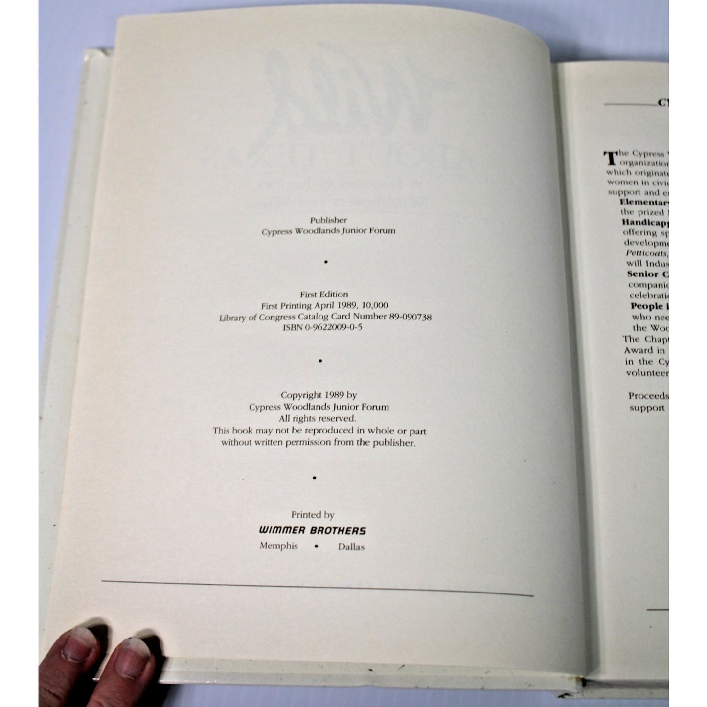 Wild About Texas: Cypress Woodlands Junior Forum Cookbook, 1989