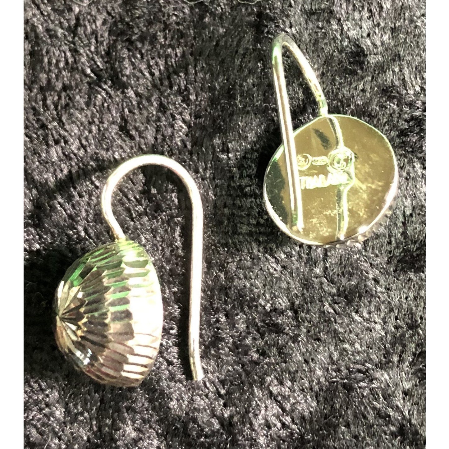Vintage Sterling Silver Diamond Cut Earrings Gift Box Dangle