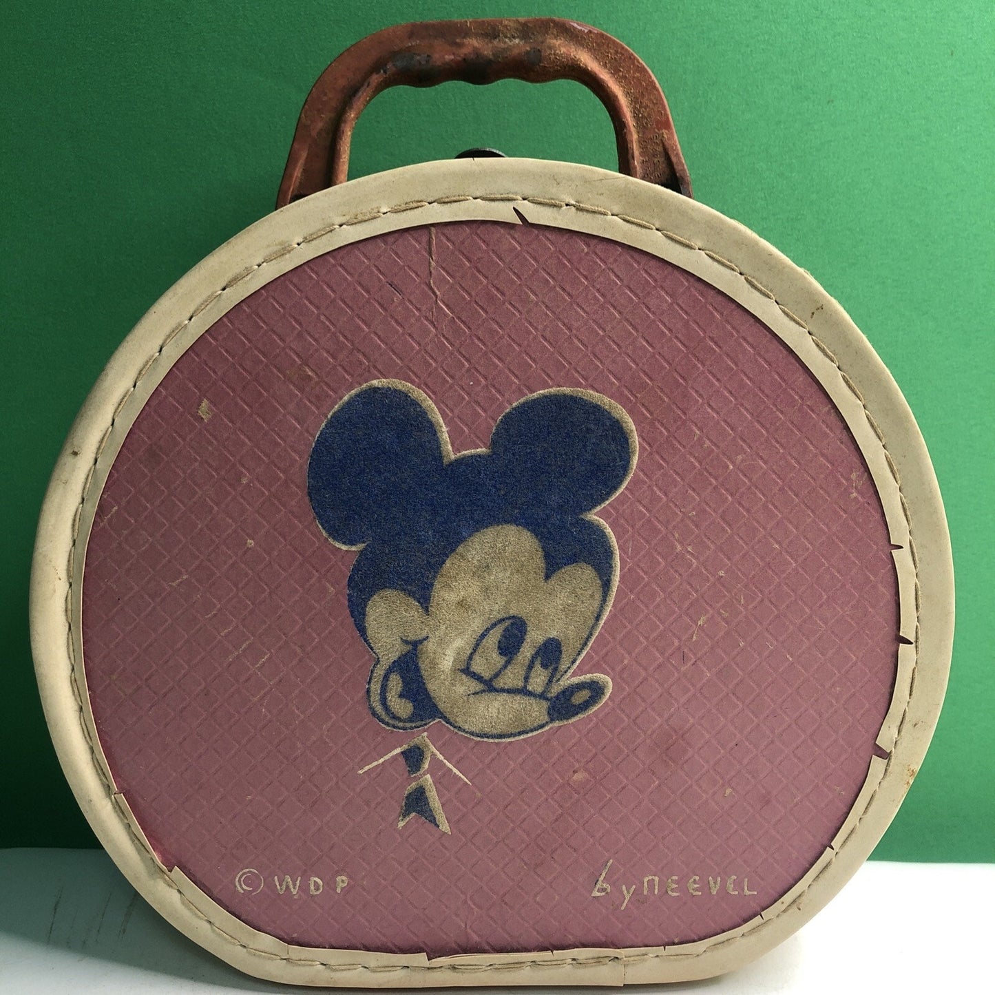 1950s Vintage Walt Disney Productions Mickey Mouse Mini Case By Neevel Pink Blue
