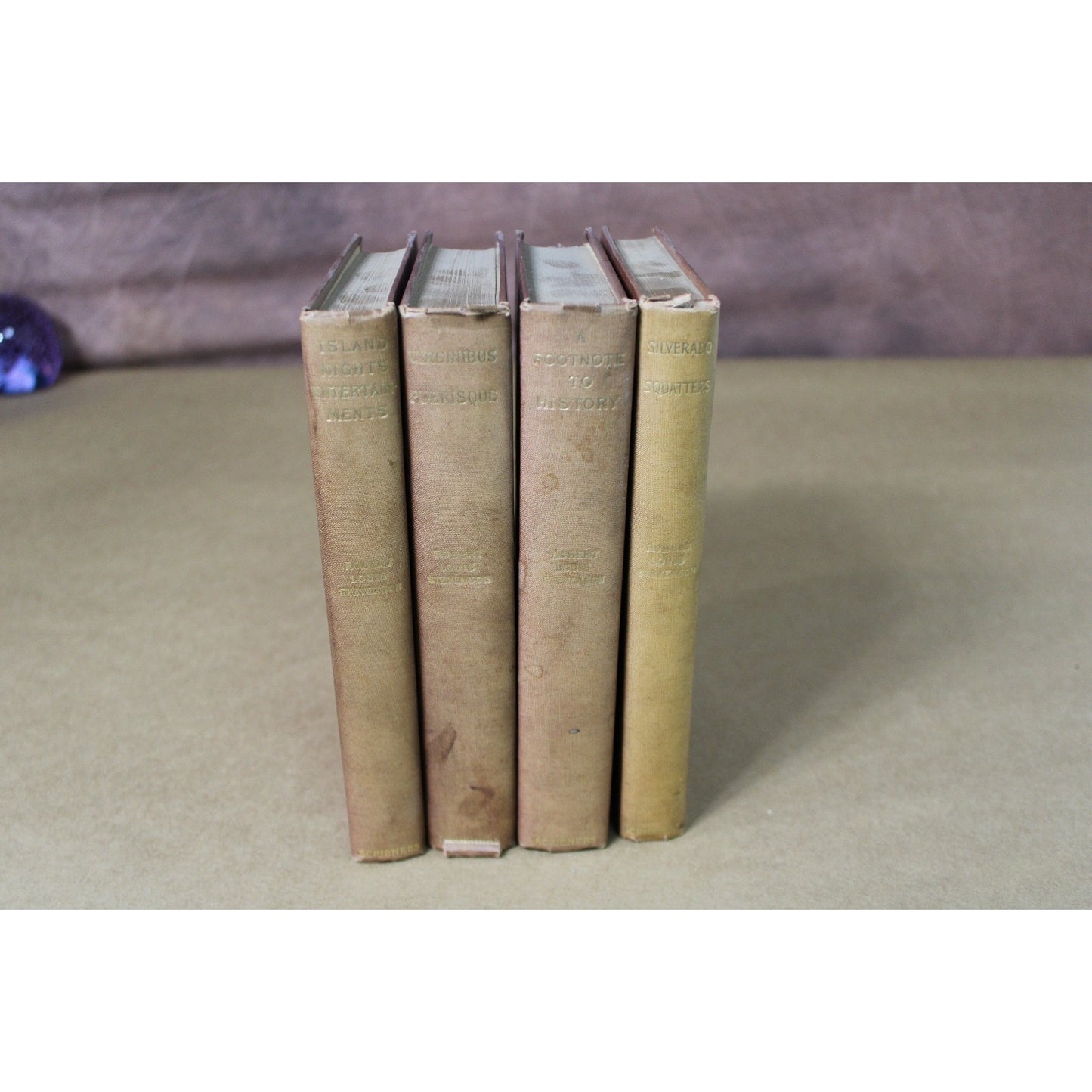 Antique Robert Louis Stevenson Books 4 Volume Set, Scribner's 1899- Clean Pages!