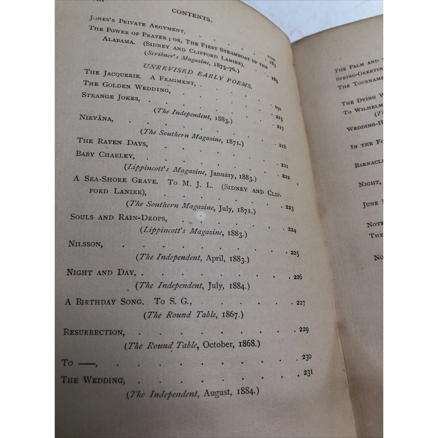 Poems of Sidney Lanier Hardcover Edited by His Wife New Edition 1894