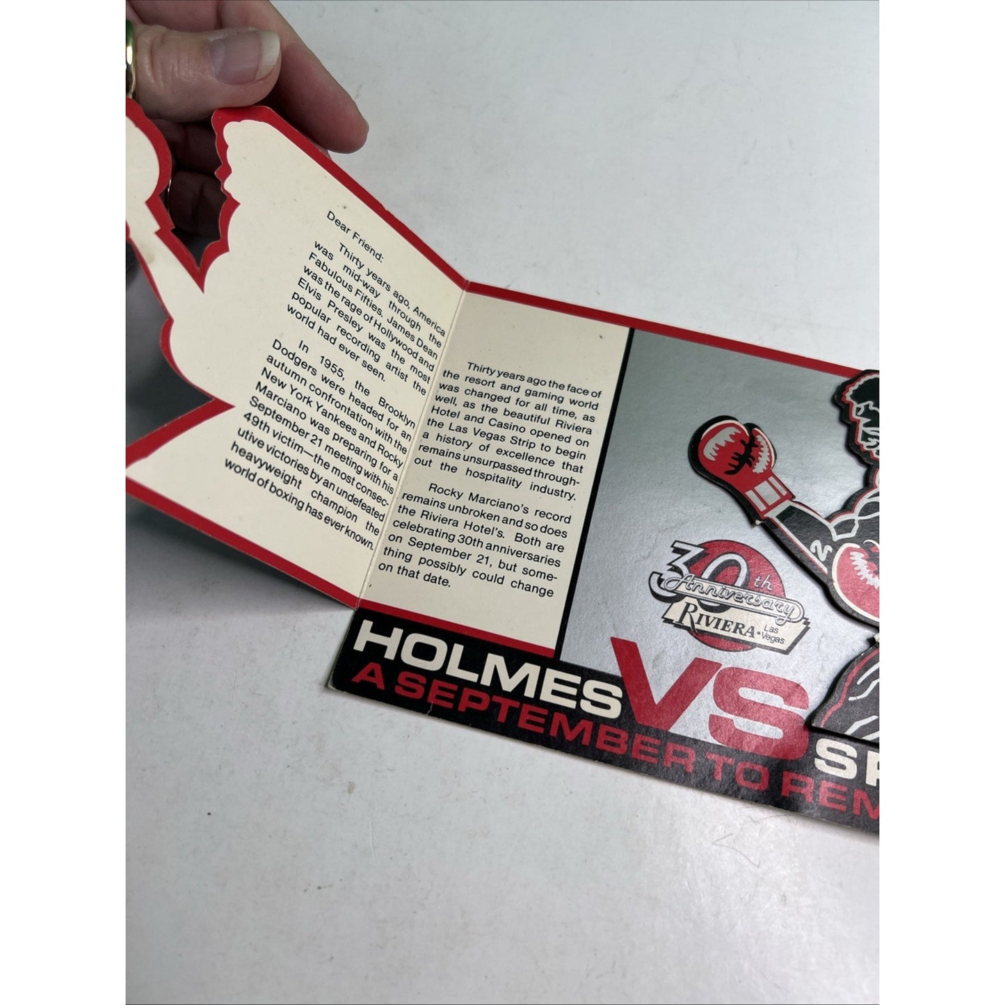 1985 Holmes vs Spinks Riviera Las Vegas Boxing Event Announcement Invitation