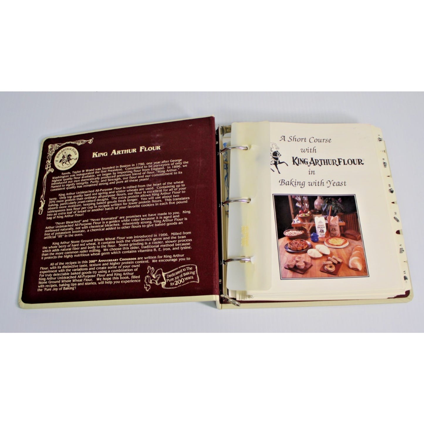 King Arthur Flour 200th Anniversary Cookbook Binder 1990 Brinna Sands Excellent!