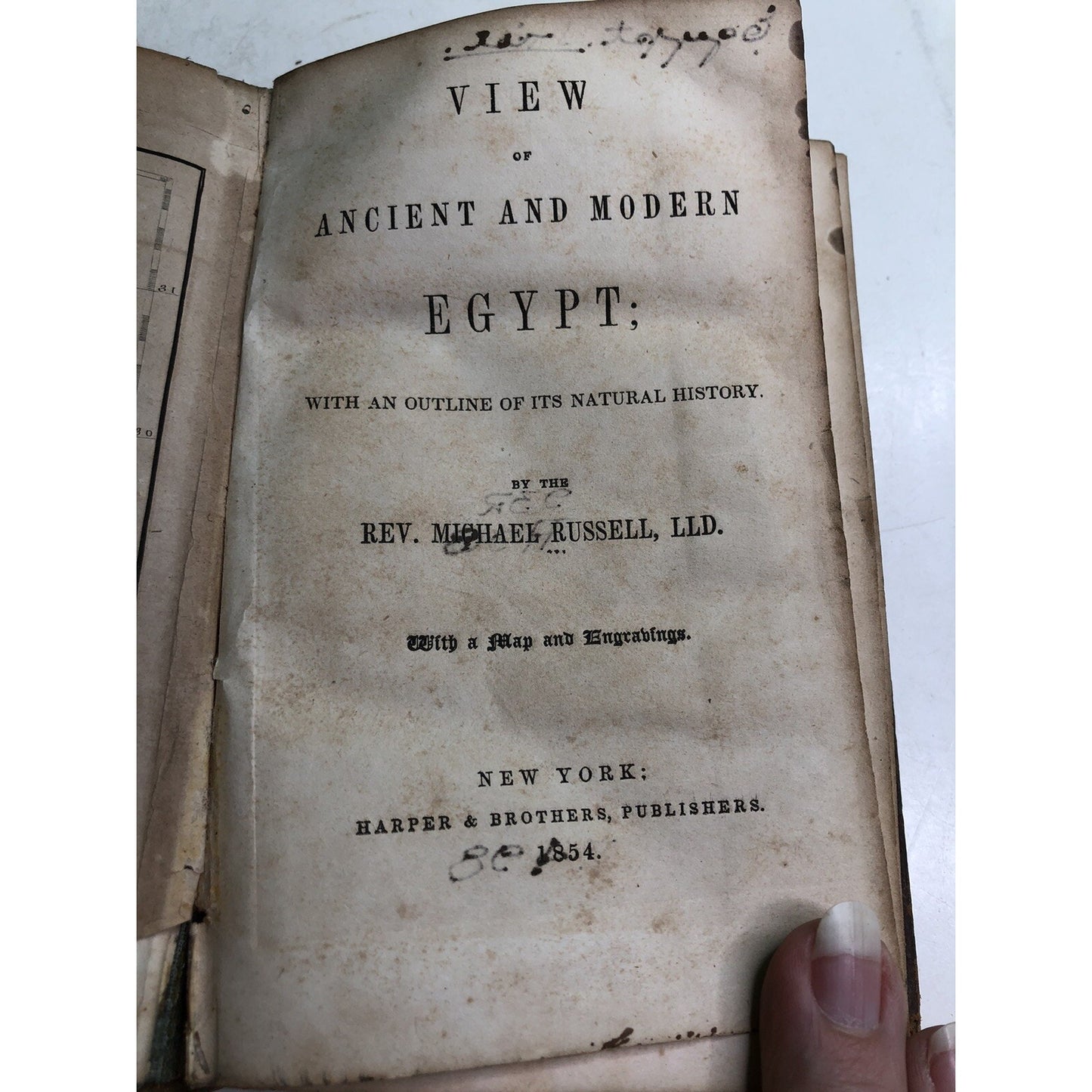 1854 View Of Ancient And Modern Egypt By Michael Russell HC Ex Library Warsaw