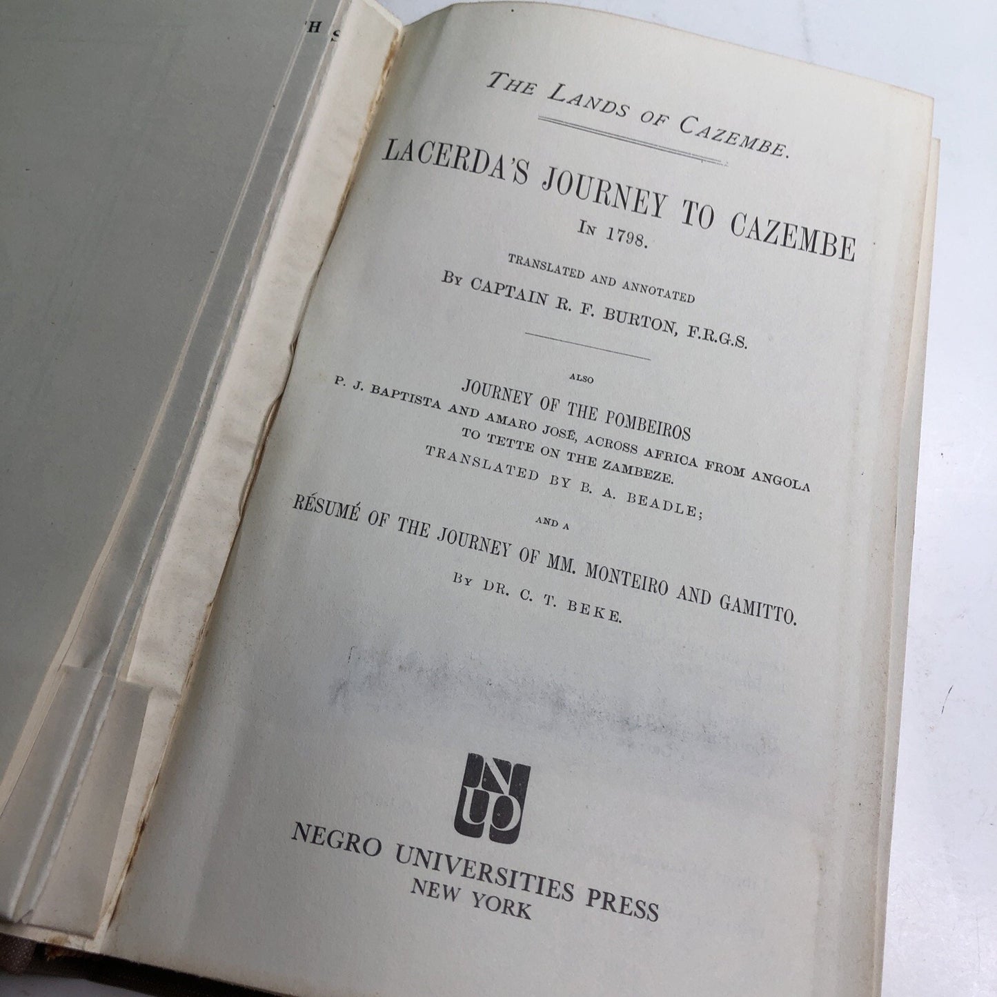 R. F. Burton Lands Of Cazembe Lacerda's Journey In 1798 HC Reprint 1969