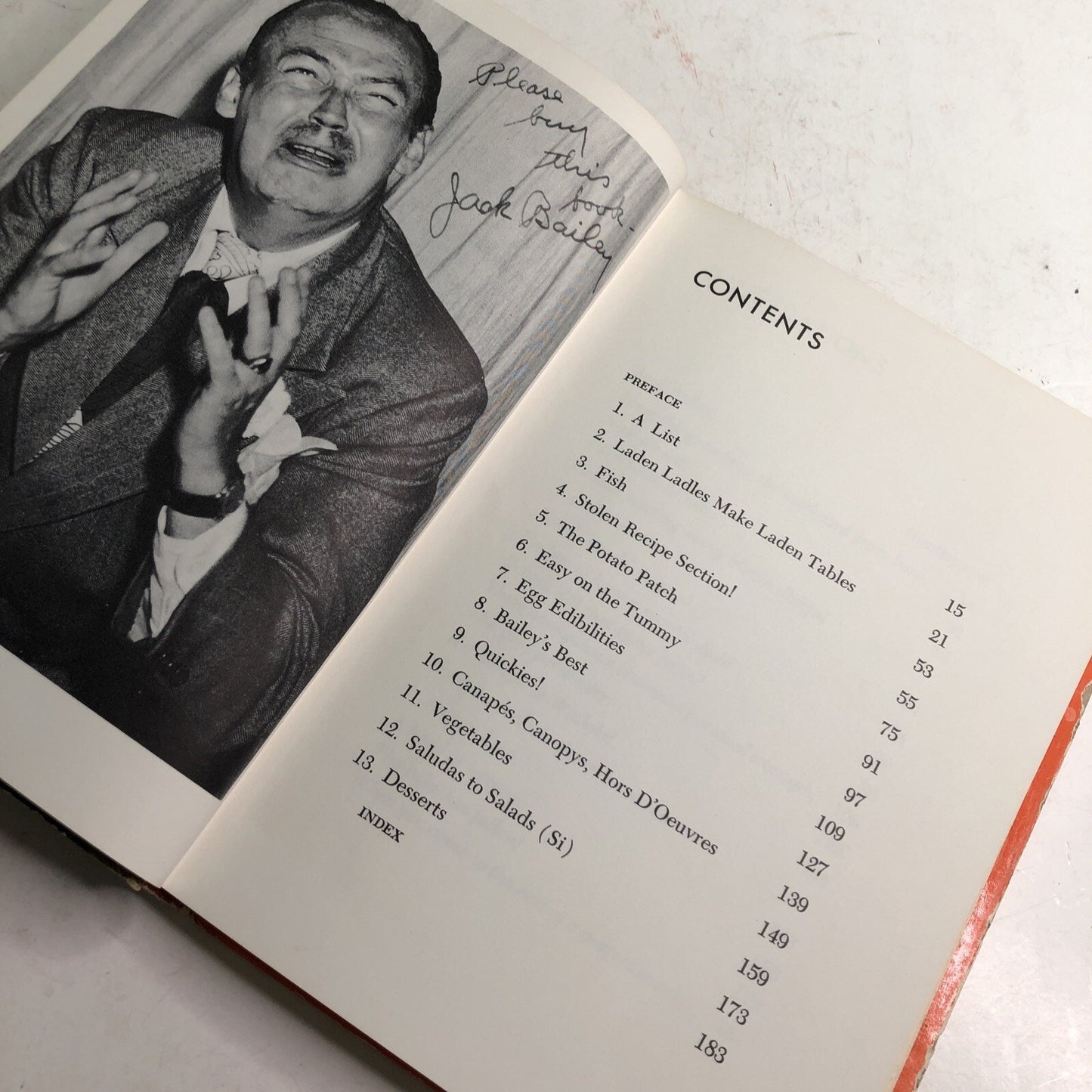 Jack Bailey's What's Cookin' 1949 HC Cookbook Humor Illustrated Signed