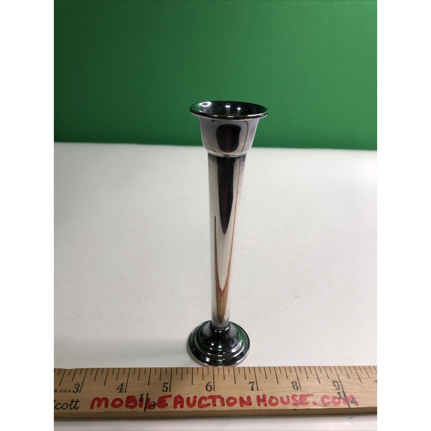Gorham Silver Plated Candlestick Marked YC3050 Bud Vase Weighted Base 6.25”