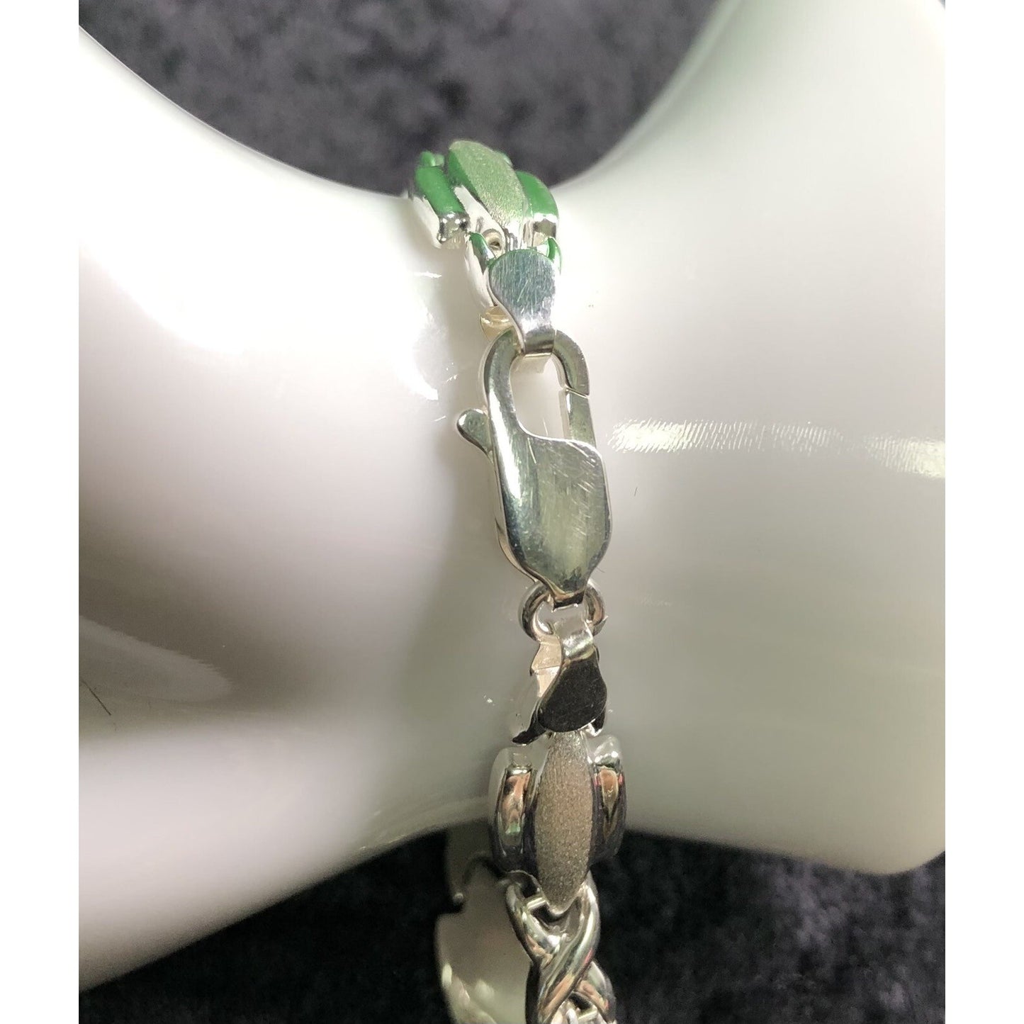 Sterling Silver X Link Tennis Style 8 Inch Bracelet Lobster Claw Clasp