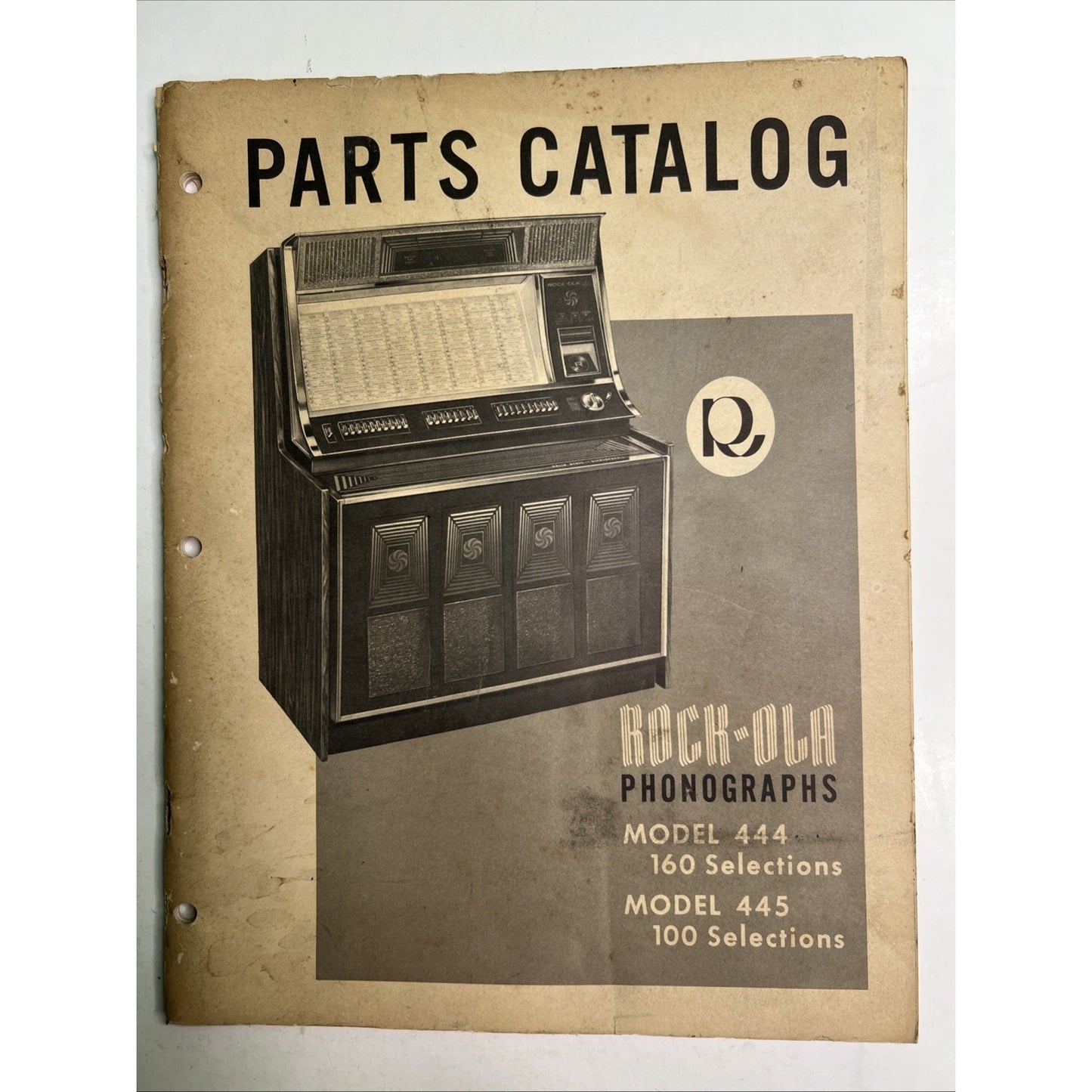 Original Rock-Ola Model 444 & 445 Jukebox Phonograph Parts Catalog Supplement