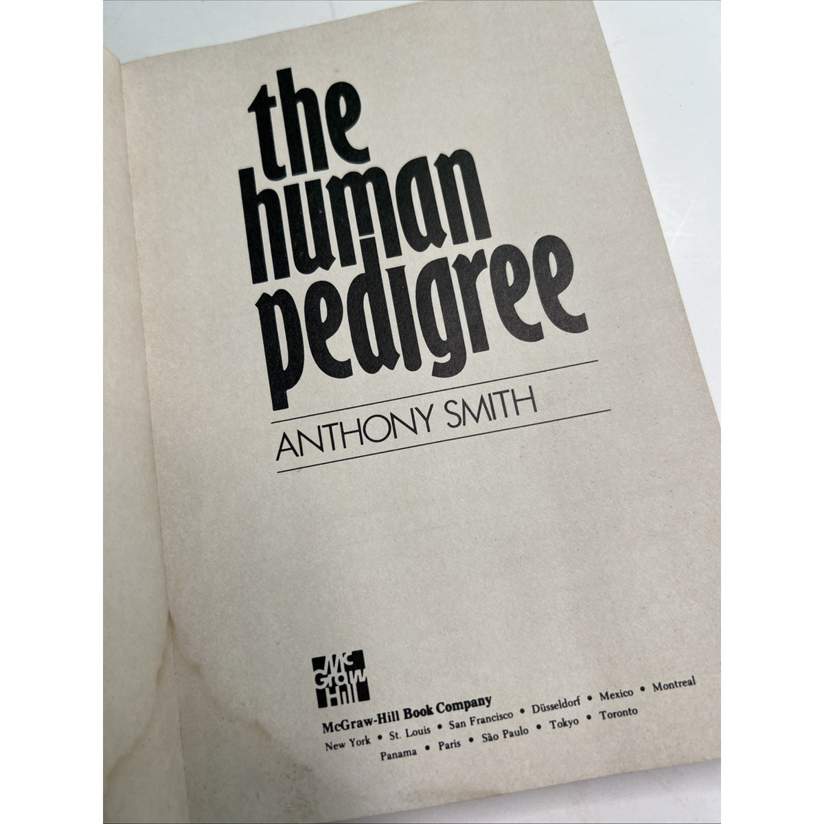 Rare & Vintage The Human Pedigree Paperback by Anthony Smith 1976