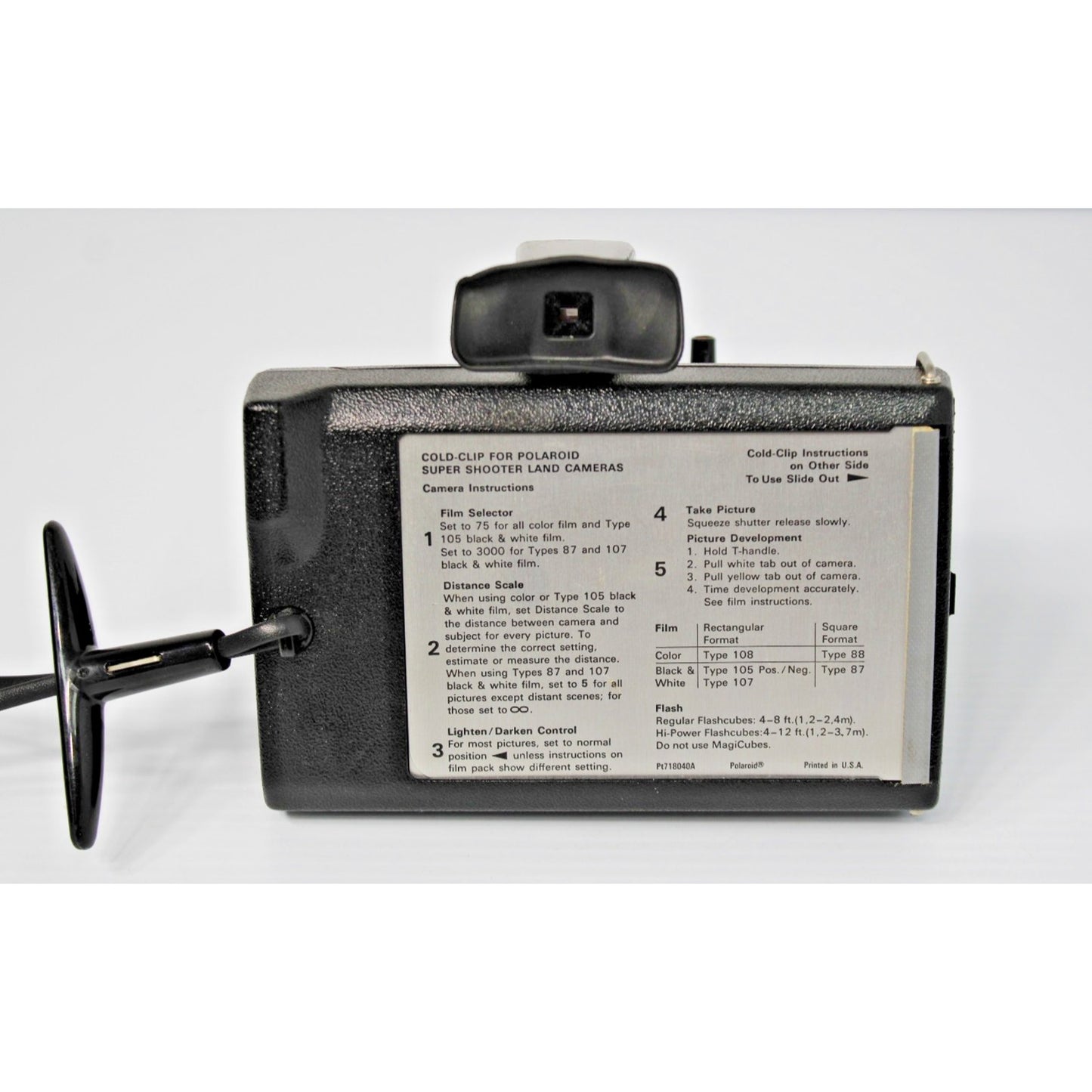 Vintage POLAROID Super Shooter Land Camera with Cold Clip, CLEAN