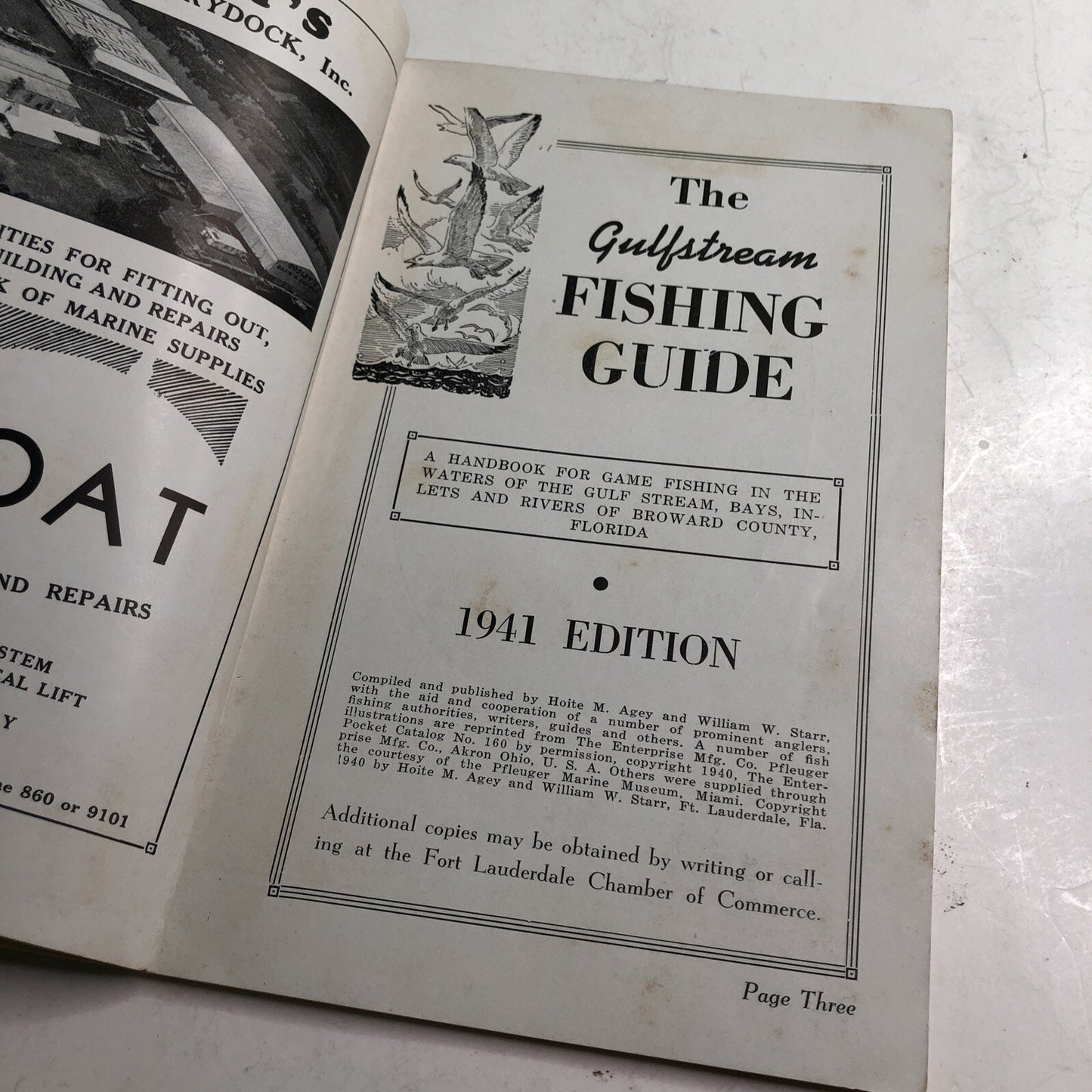 1941 Gulfstream Fishing Guide Ft. Lauderdale FL Chamber of Commerce, Florida