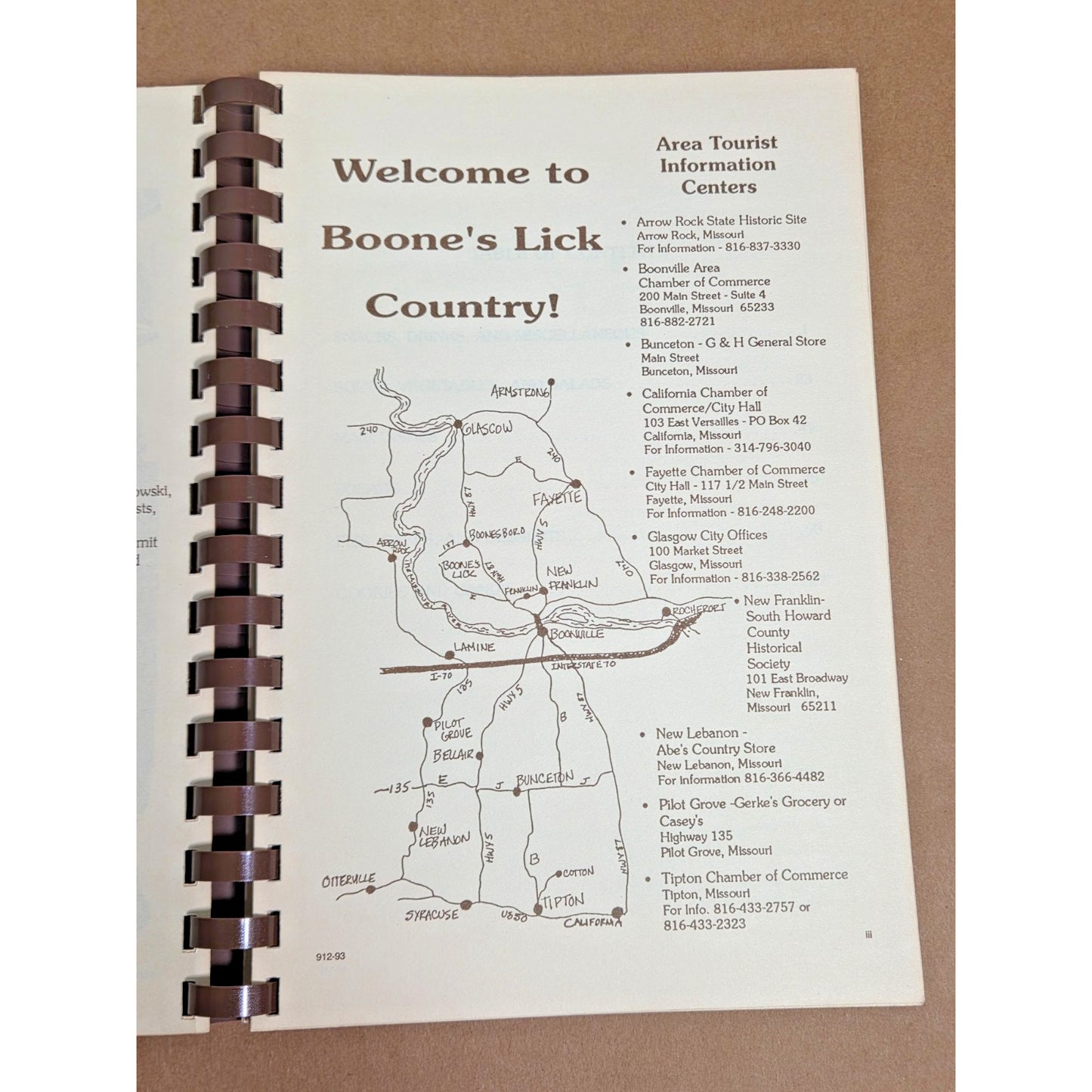 Vintage 1993 Boone's Lick A la Carte: Missouri History & Heritage Cookbook