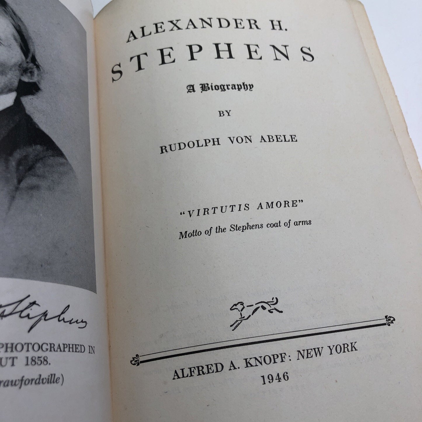 Alexander H. Stephens An Authoritative Biography Of The Southern Statesman 1946