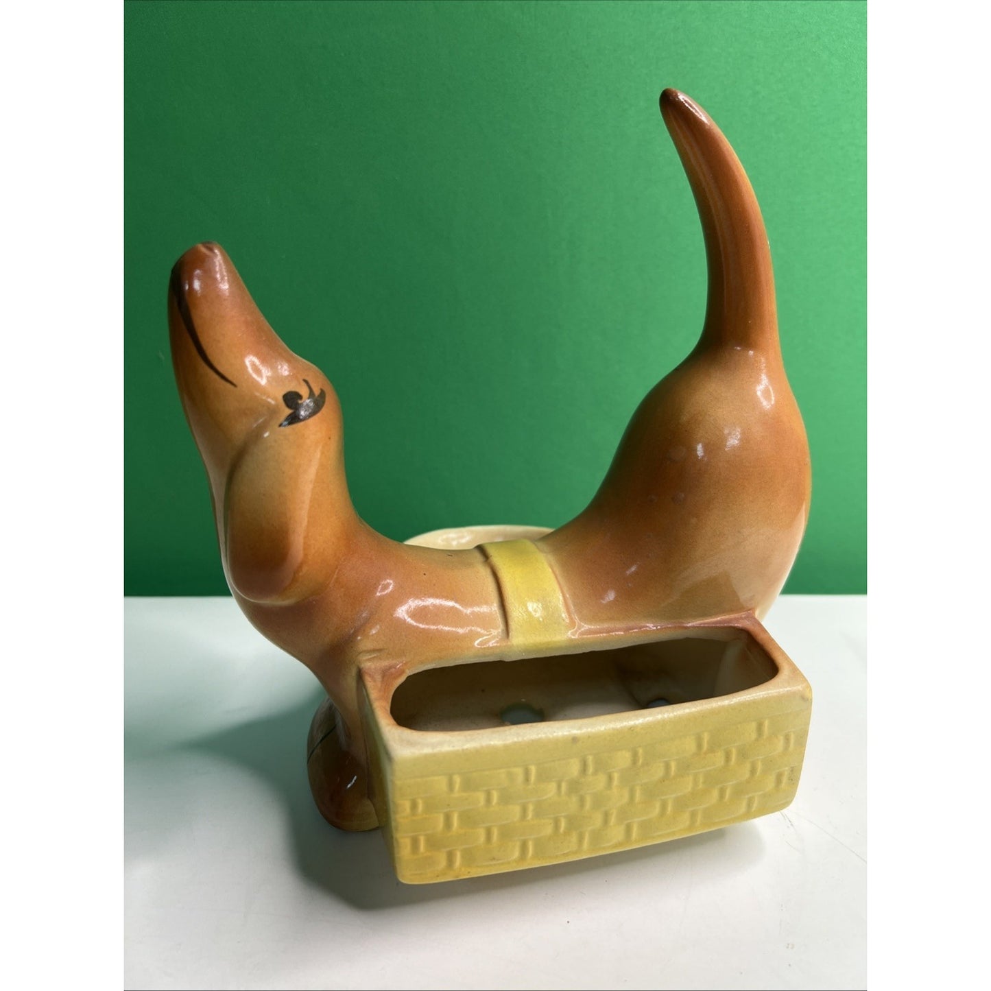 Vintage 1950s A.L. Hirsch Rover Dachshund Ceramic Dresser Caddy Valet Dish