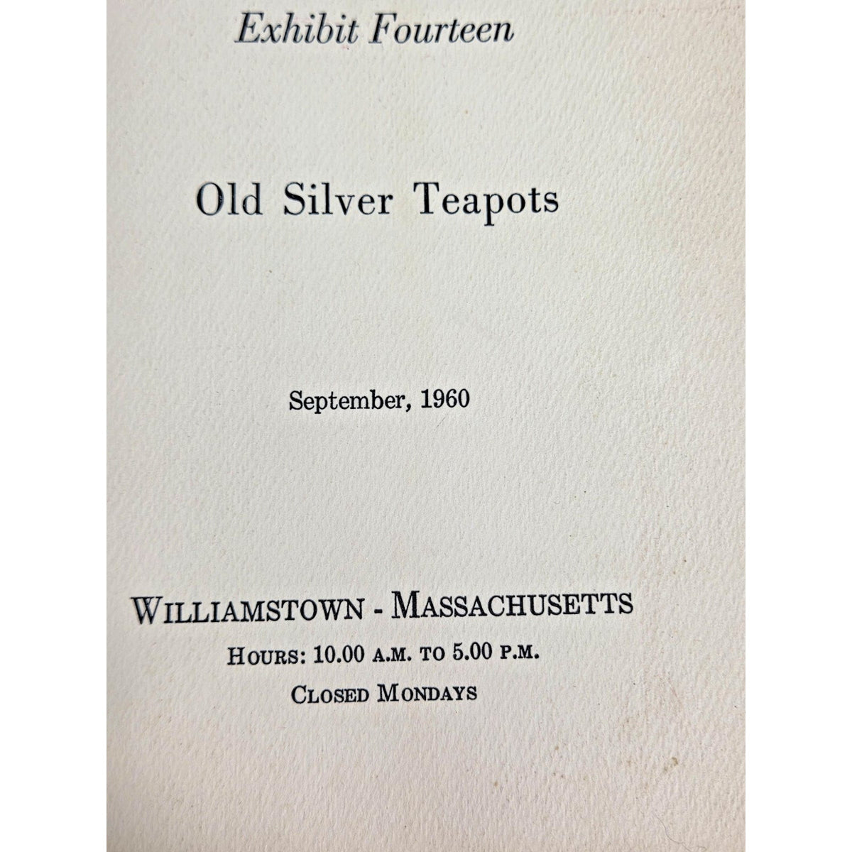 Vintage Clark Art Institute Silver Exhibition Catalogs - Lot of 2 (1960 & 1964)