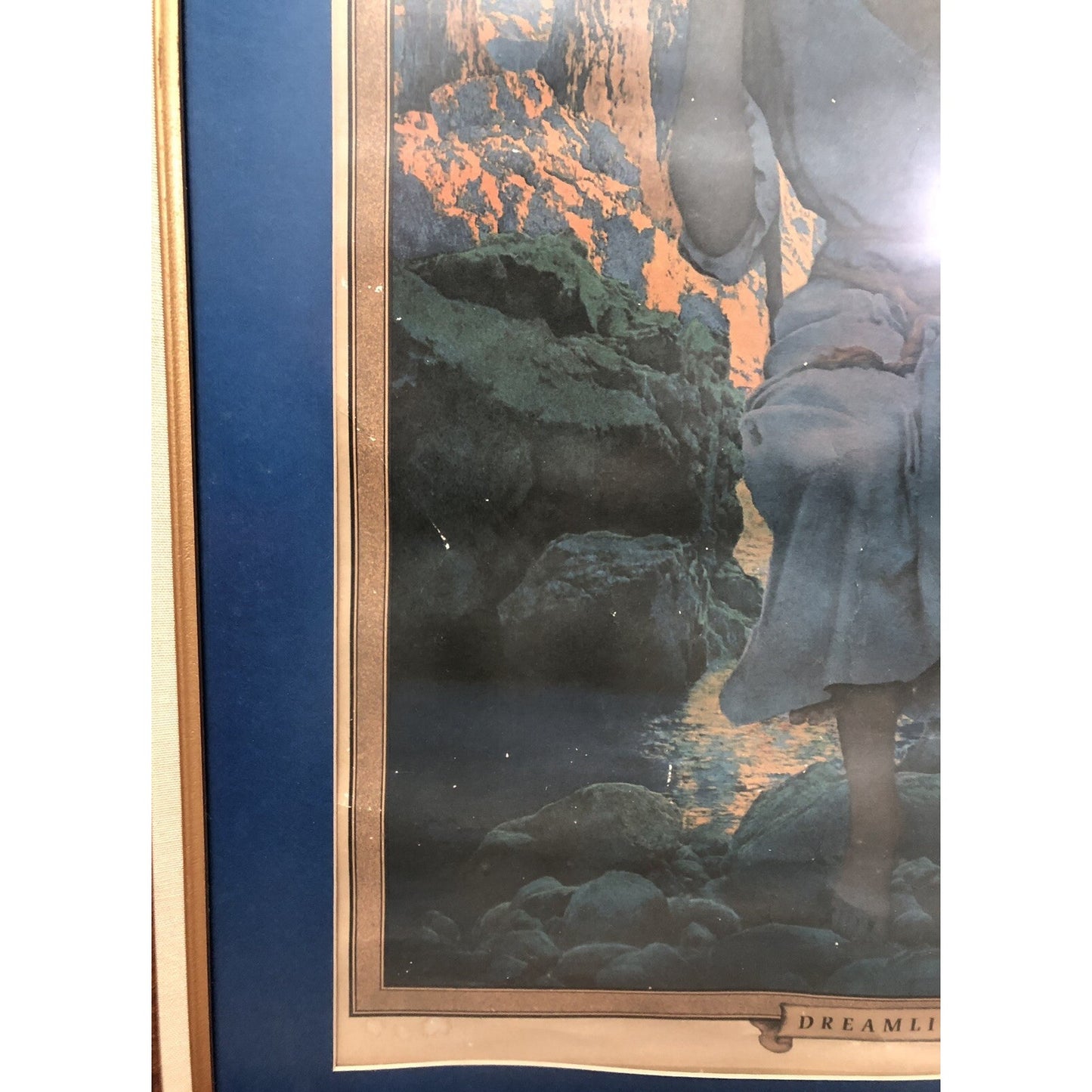 1924 Maxfield Parrish DREAMLIGHT Print 40”x28” Framed Edison Lamp Works GE