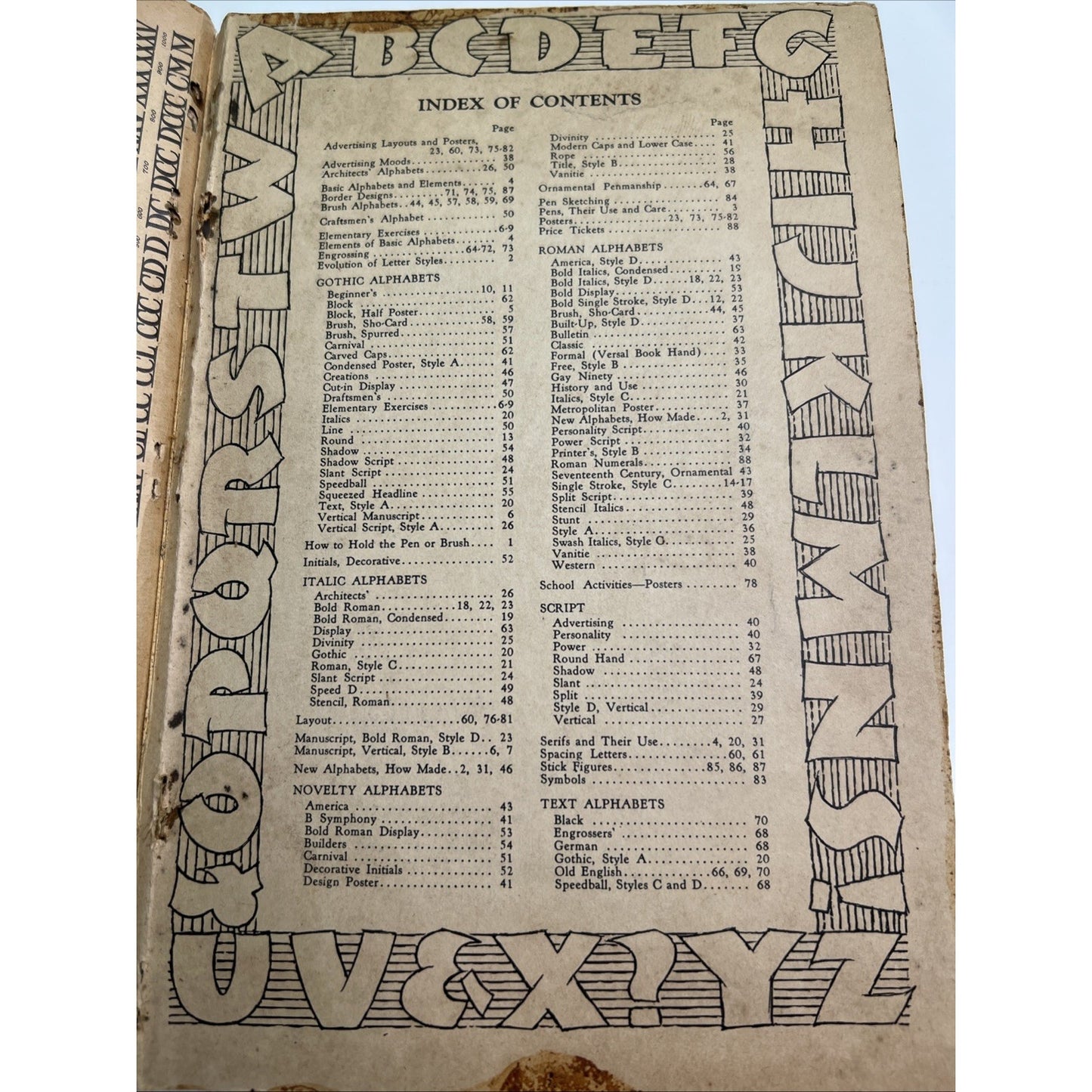 1948 Speedball Lettering Book Property GM&O RAILROAD DRAFTING DEPT MOBILE AL