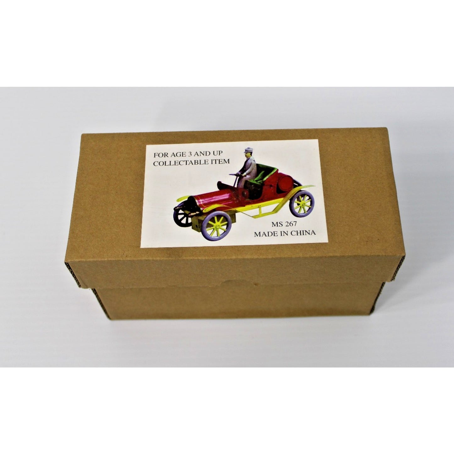 Boxed Wind-up Tin Toy Collectible Car w/ Key MS267- New Old Stock, VTG Nostalgia