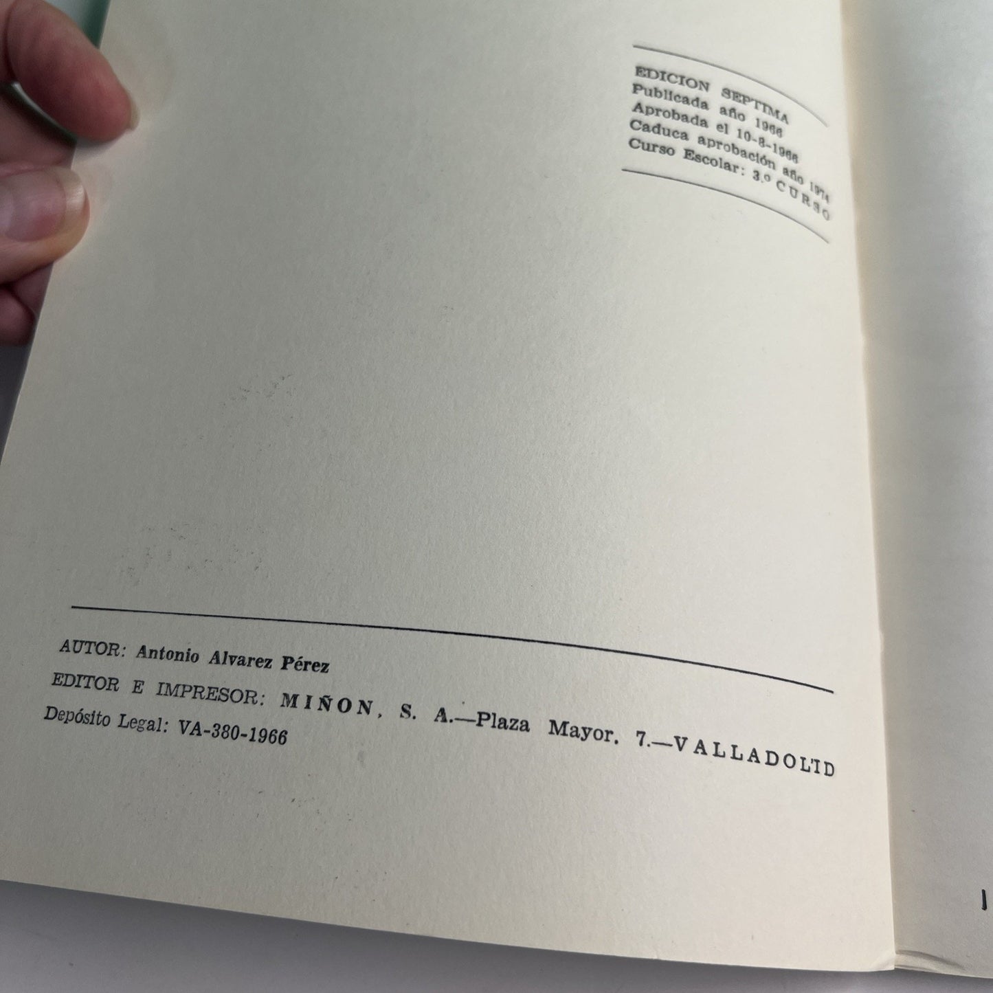1974 Unidades Didacticas Tercer Curso Spanish Primer By Antonio Alvarez Perez PB