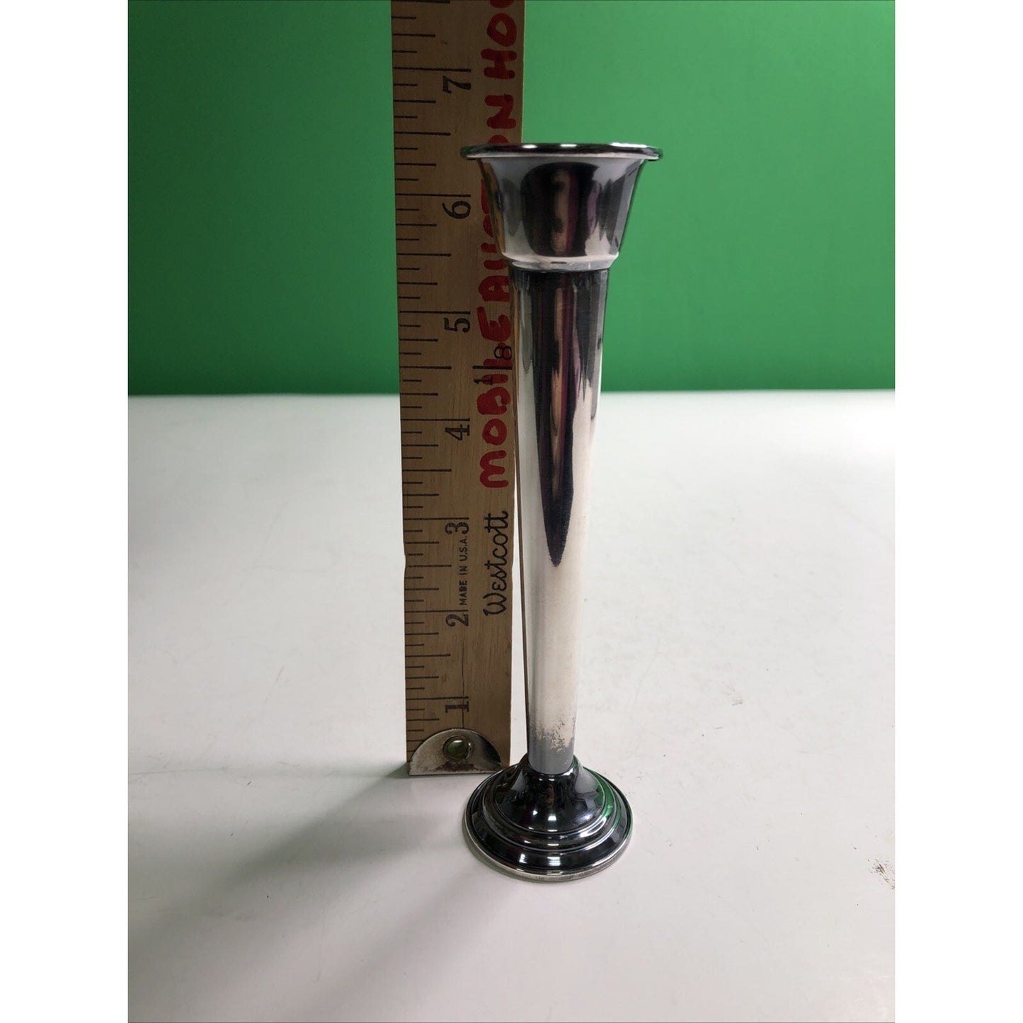 Gorham Silver Plated Candlestick Marked YC3050 Bud Vase Weighted Base 6.25”