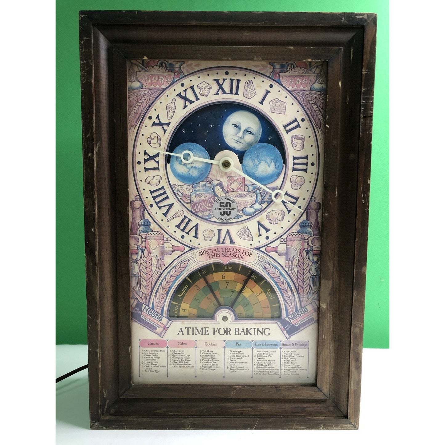 1979 Nestle 50th Anniversary A Time for Baking CLOCK Toll House Cookies WORKS!