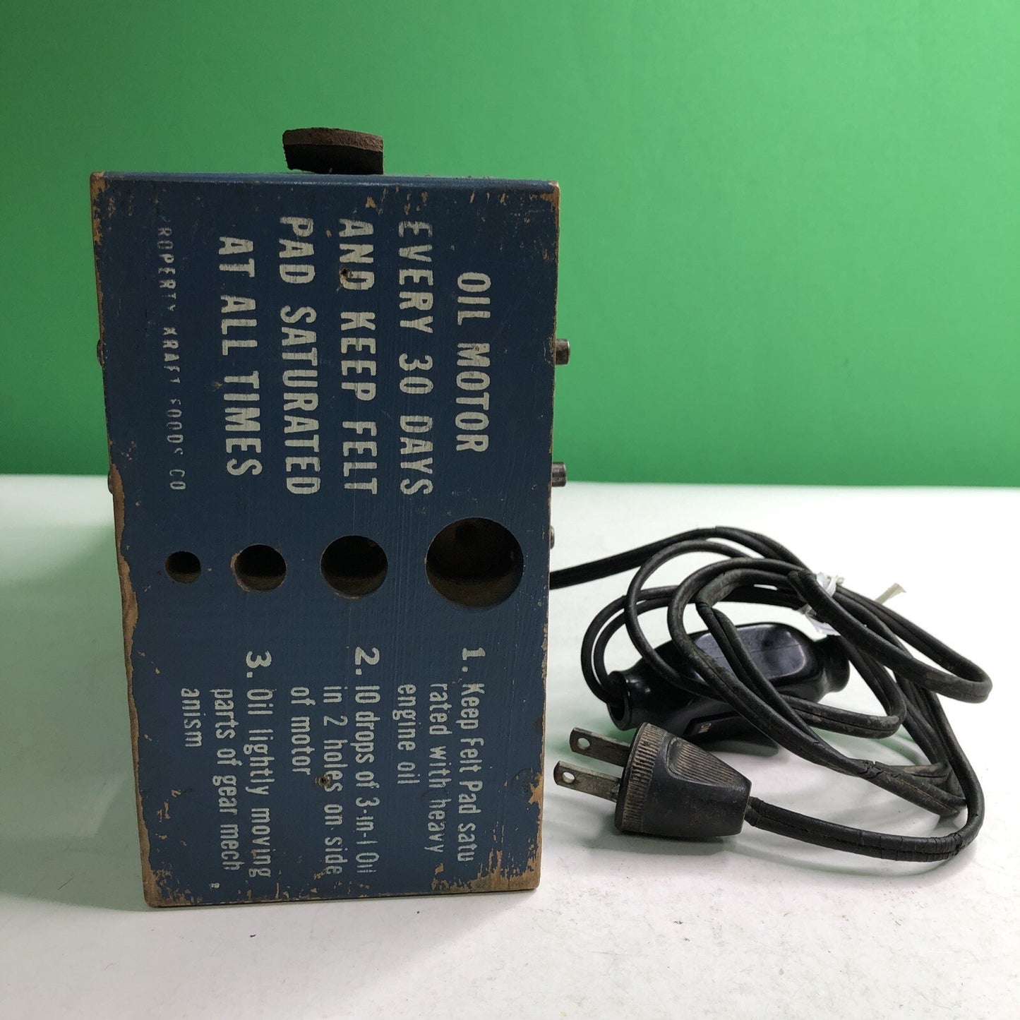 Vintage KRAFT FOODS Motor Driven Gadget Wood Casing Electric Mystery