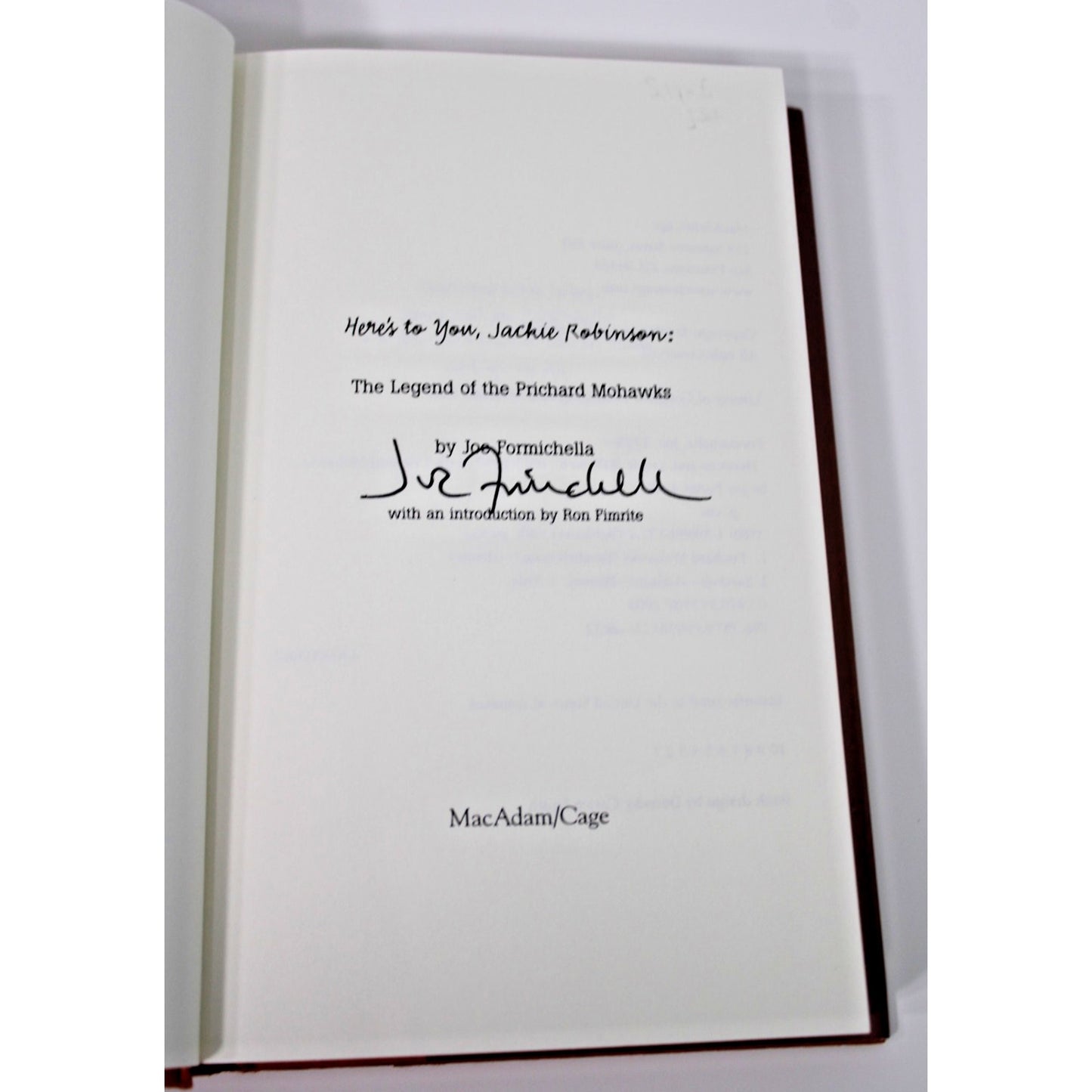 *Signed* Joe Formichella- Here's To You, Jackie Robinson- 2005 Hc/ DJ 1st Ed.