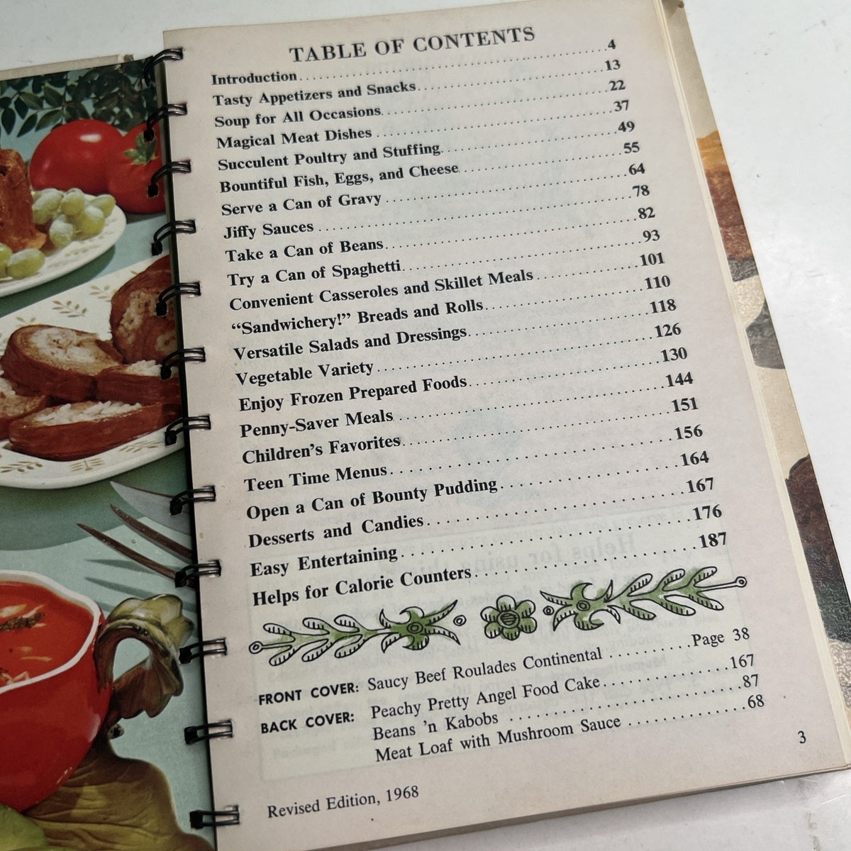 1968 Campbell Cookbook: Easy Ways to Delicious Meals Spiral Bound Illustrated