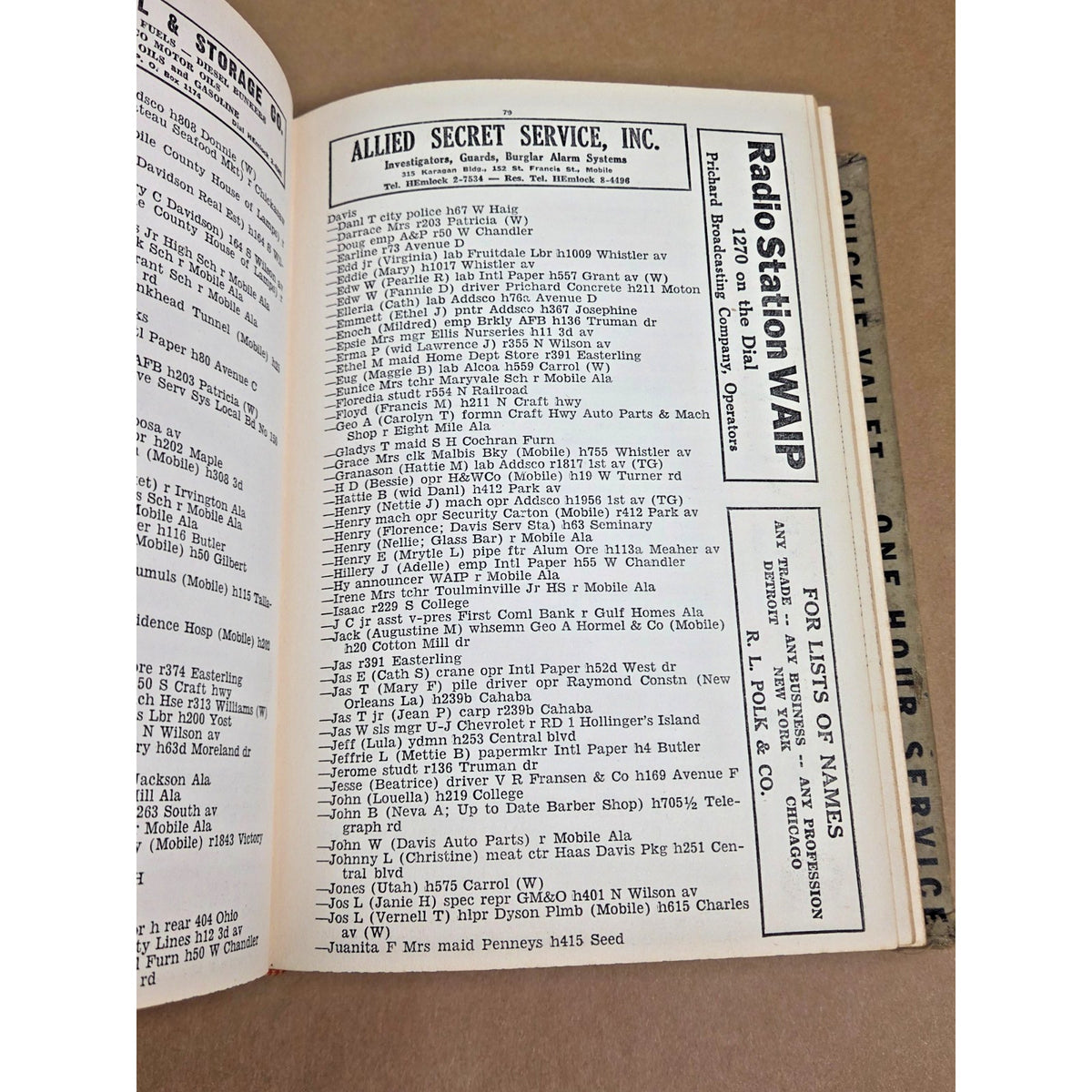 1956 Polk’s Prichard Alabama City Directory - Vintage Mobile County History