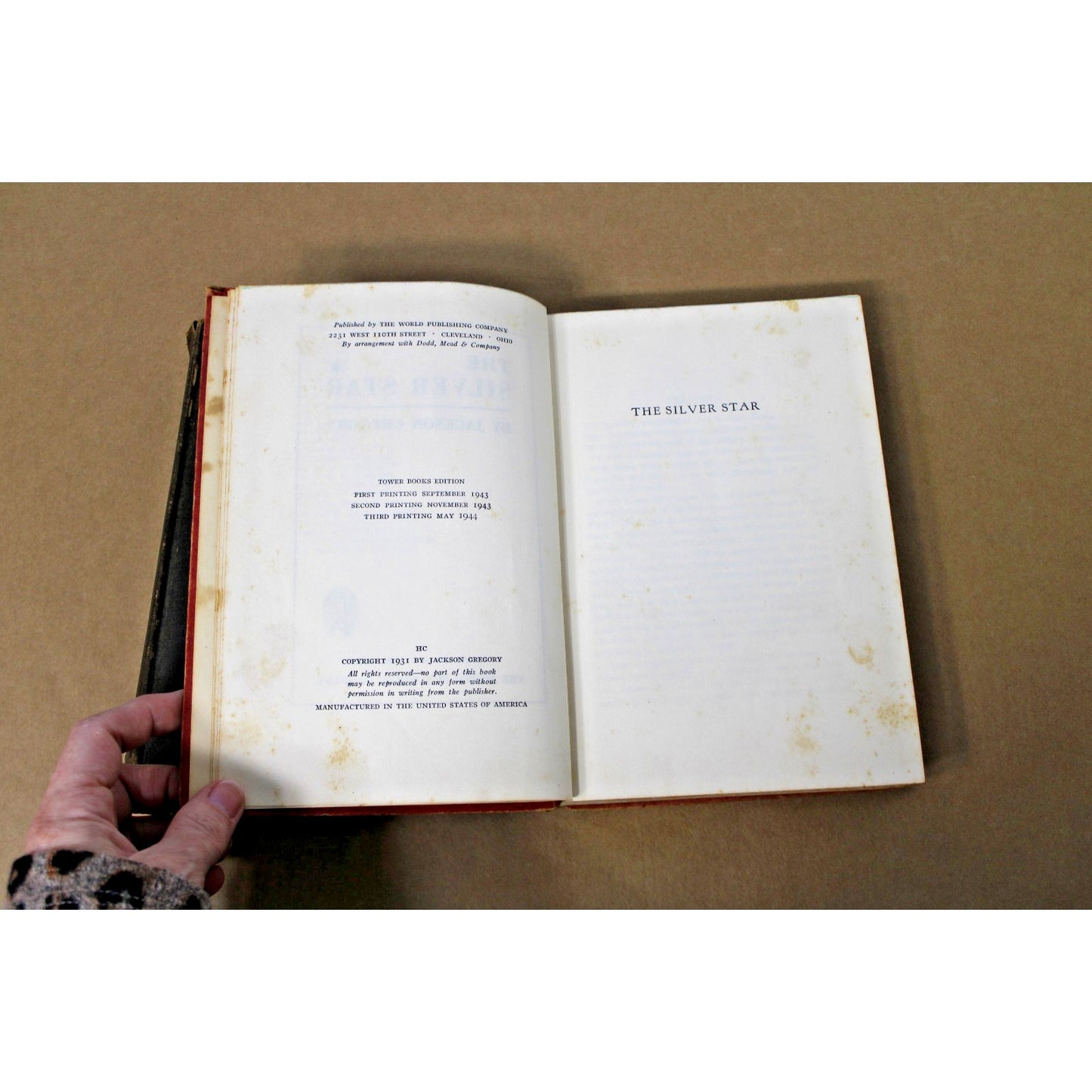 2 VTG Books The Silver Star by Jackson Gregory, Gold And Iron by J. Hergesheimer