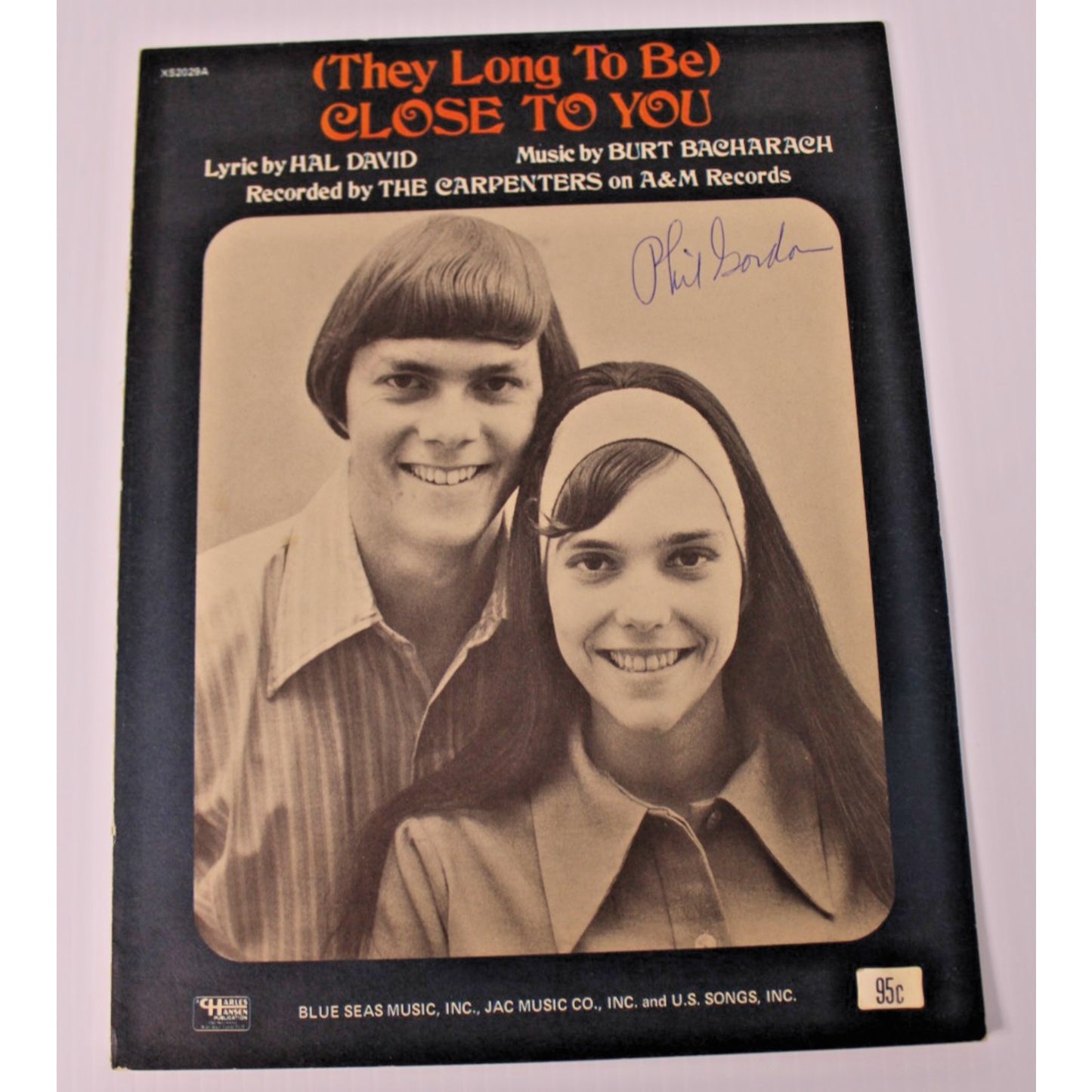Vintage Sheet Music- 3 Songs by Burt Bacharach & Hal David, Signed Phil Gordon