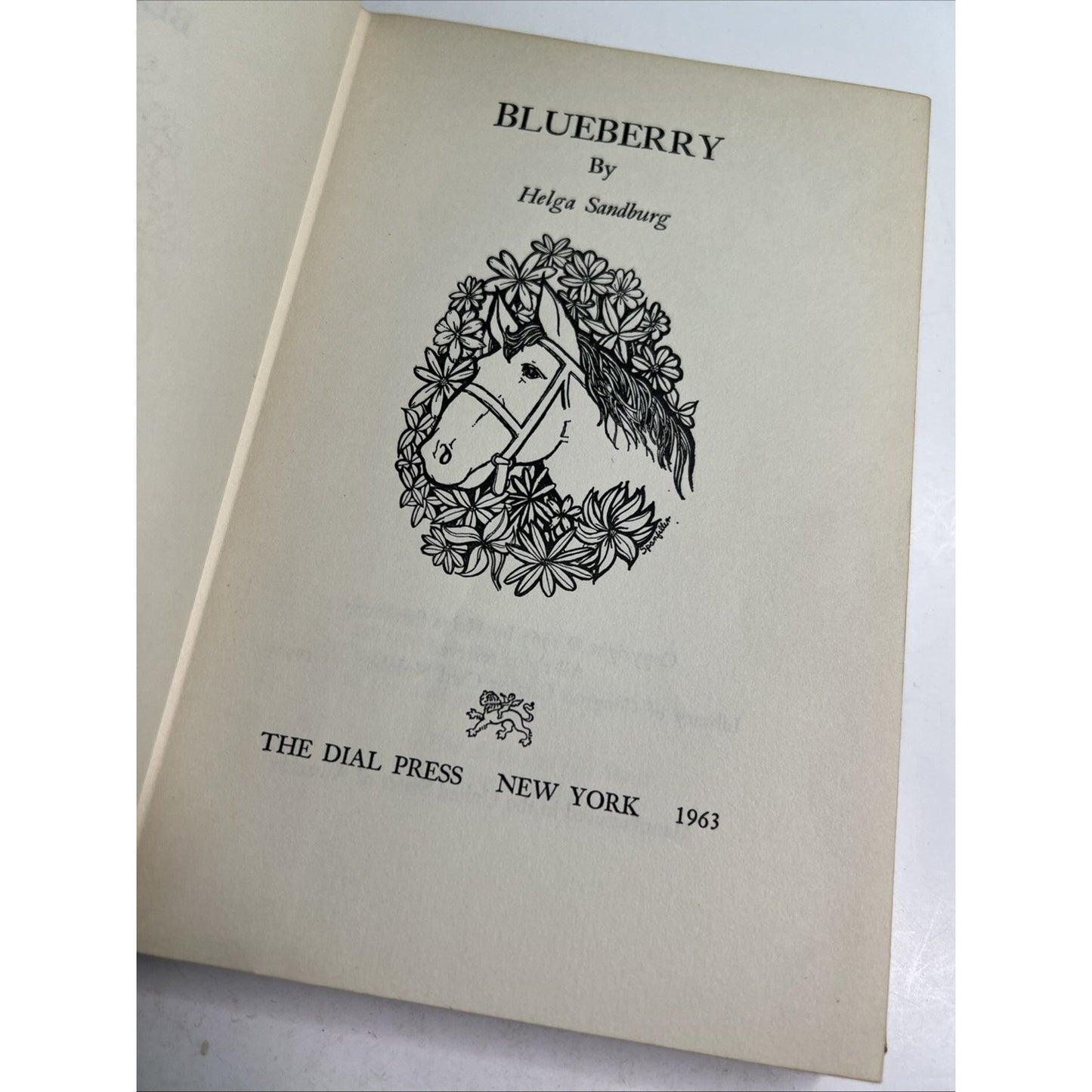 Blueberry by Helga Sandburg 1963 Hardcover With Dust Jacket