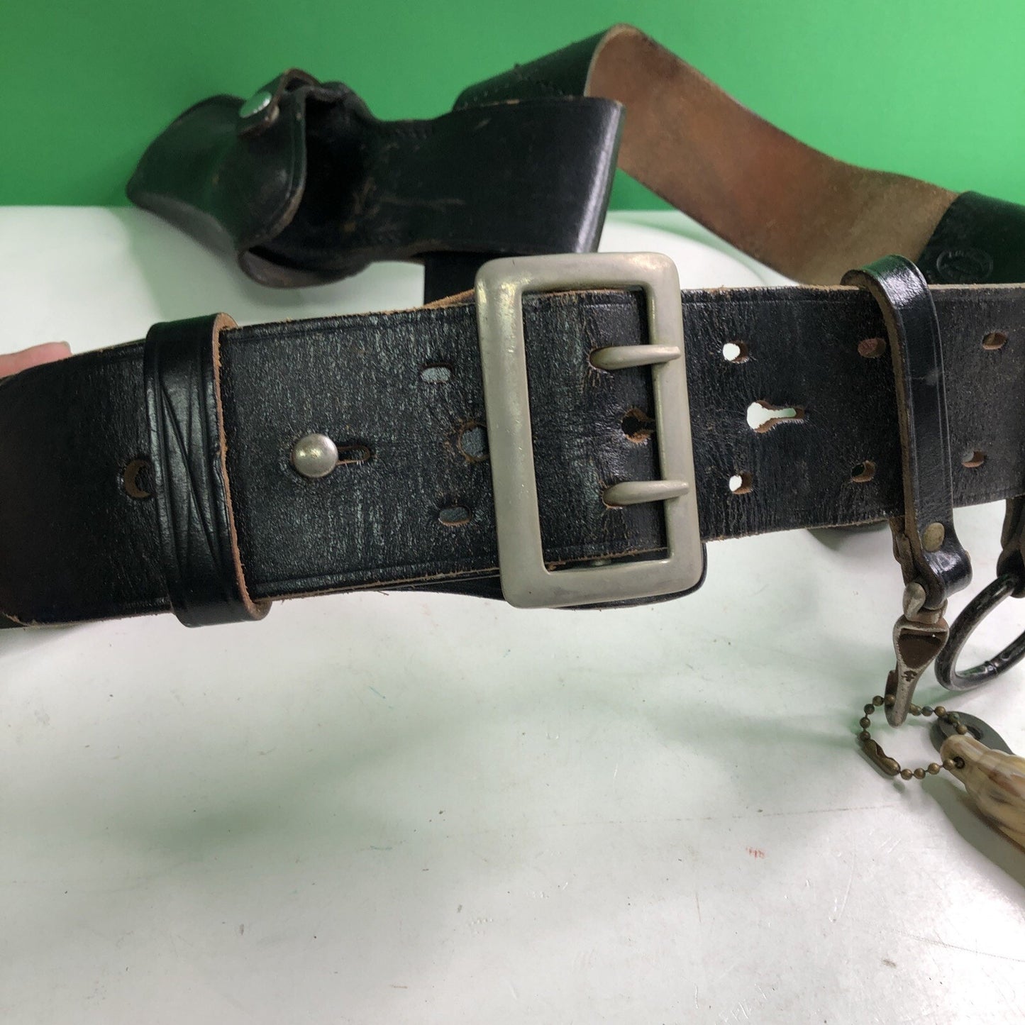 Vintage Brauer Bros. Black Leather Service Belt 42 Bucheimer Accessories Holster