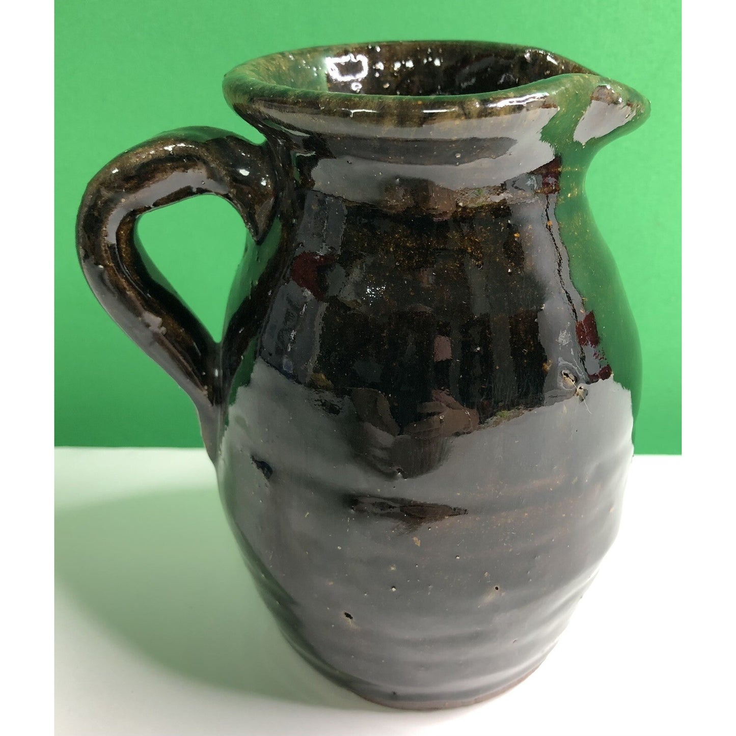 Signed Grace Nell Hewell (1933-2016) Folk Art Pottery Pitcher Georgia Potter