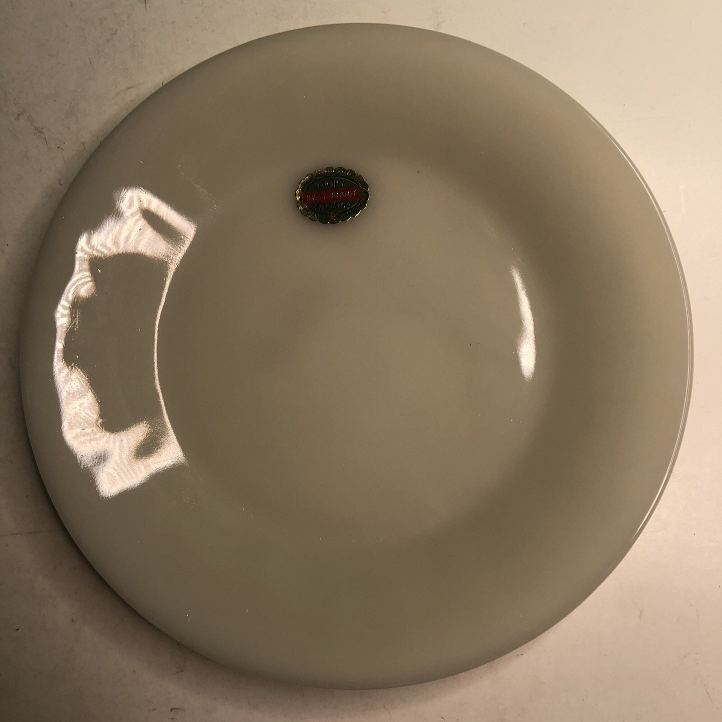 MCM Anchor Hocking Glass Fire King Oven Ware Ivory Dinner Plate Set Of 2 1940s