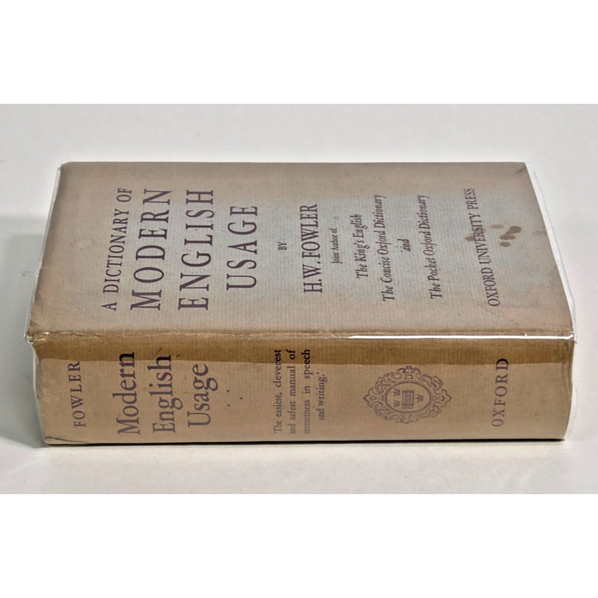 Vintage 1954 H.W. Fowler Modern English Usage Oxford Clarendon Press Dust Jacket