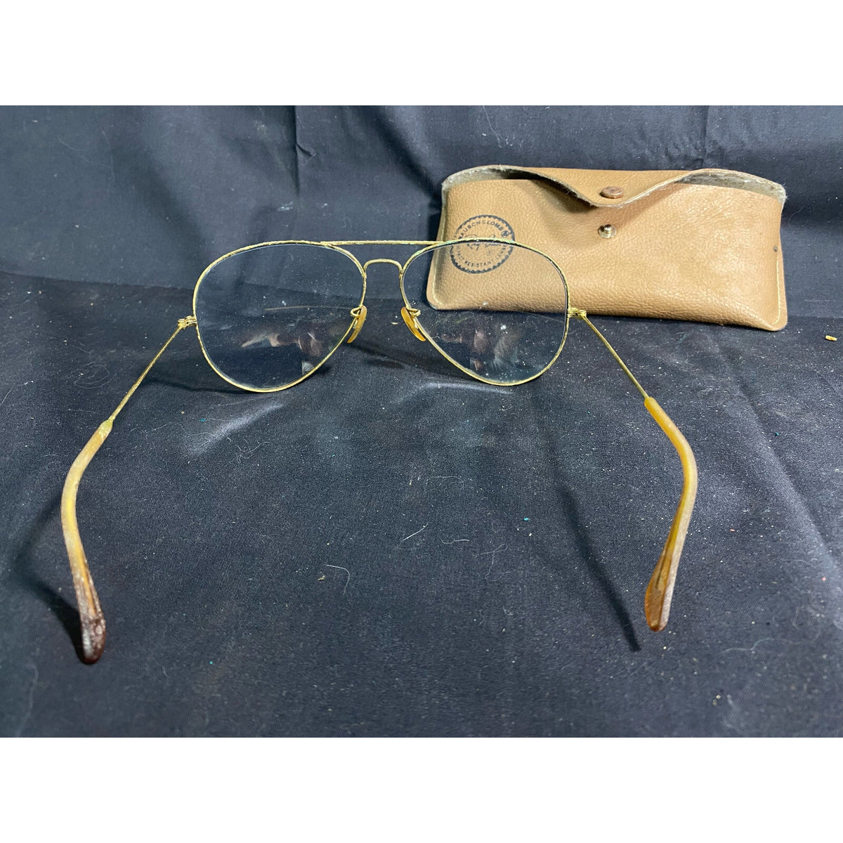 Vintage Ray Ban Clear Lens Glasses with Leather Case