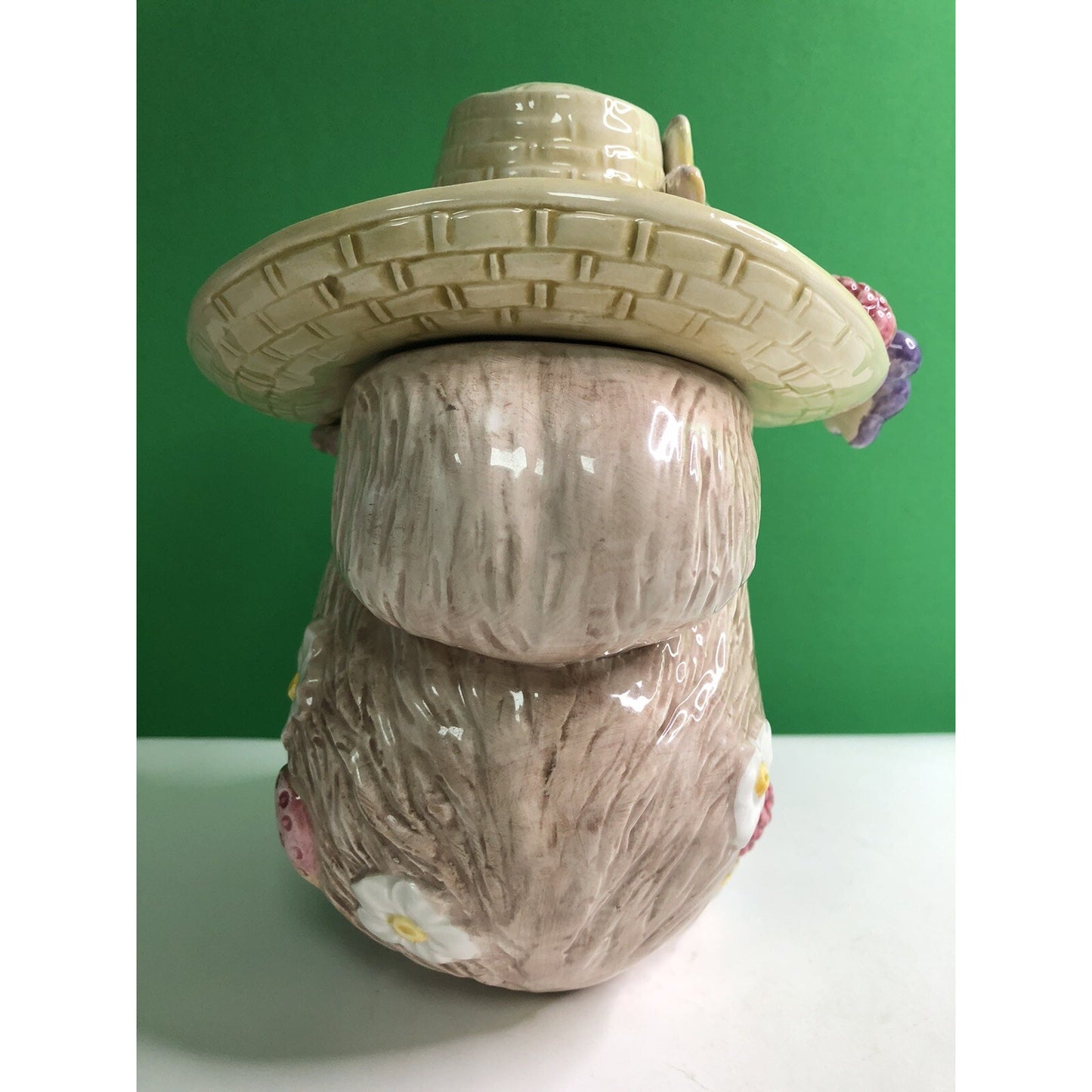"Miss Squirrel" 1991 FITZ & FLOYD Biscuit Candy Or Small Cookie Jar 8" Tall Mint