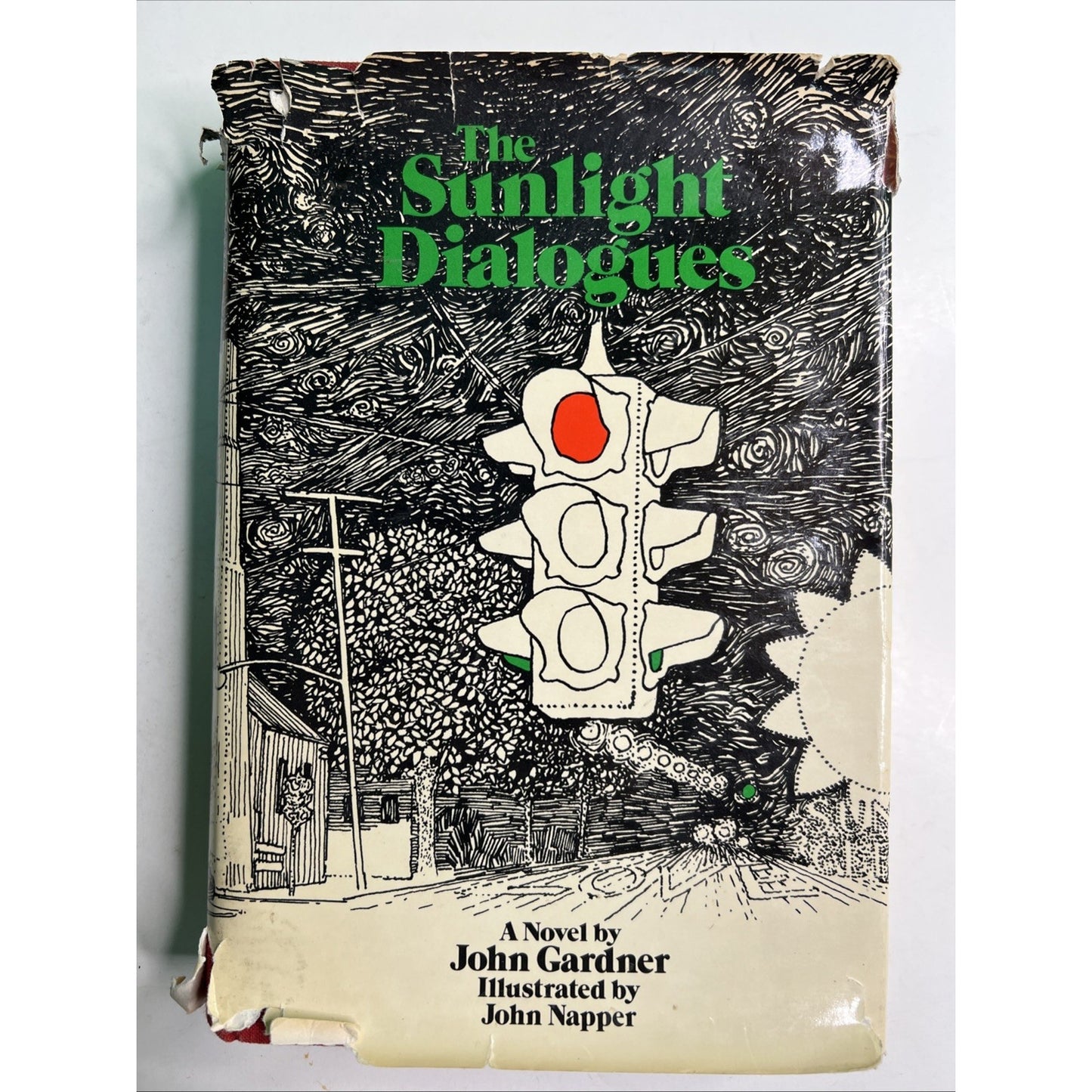 Sunlight Dialogues John Gardner HC DJ Illustrated 1973 4th Printing