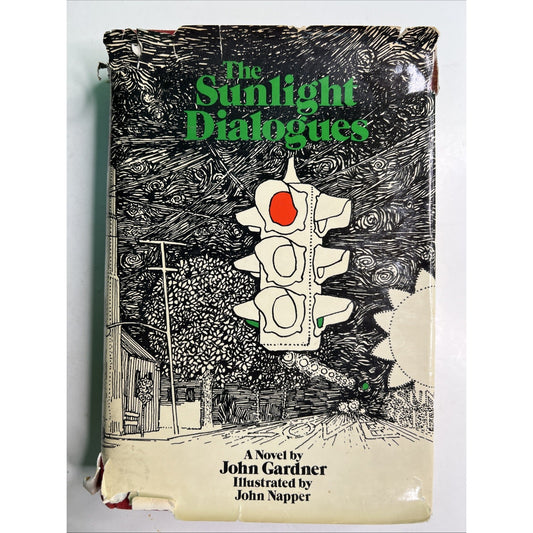 Sunlight Dialogues John Gardner HC DJ Illustrated 1973 4th Printing